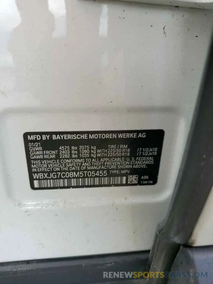 14 fotografías del automóvil dañado WBXJG7C08M5T05455 BMW X1 2021