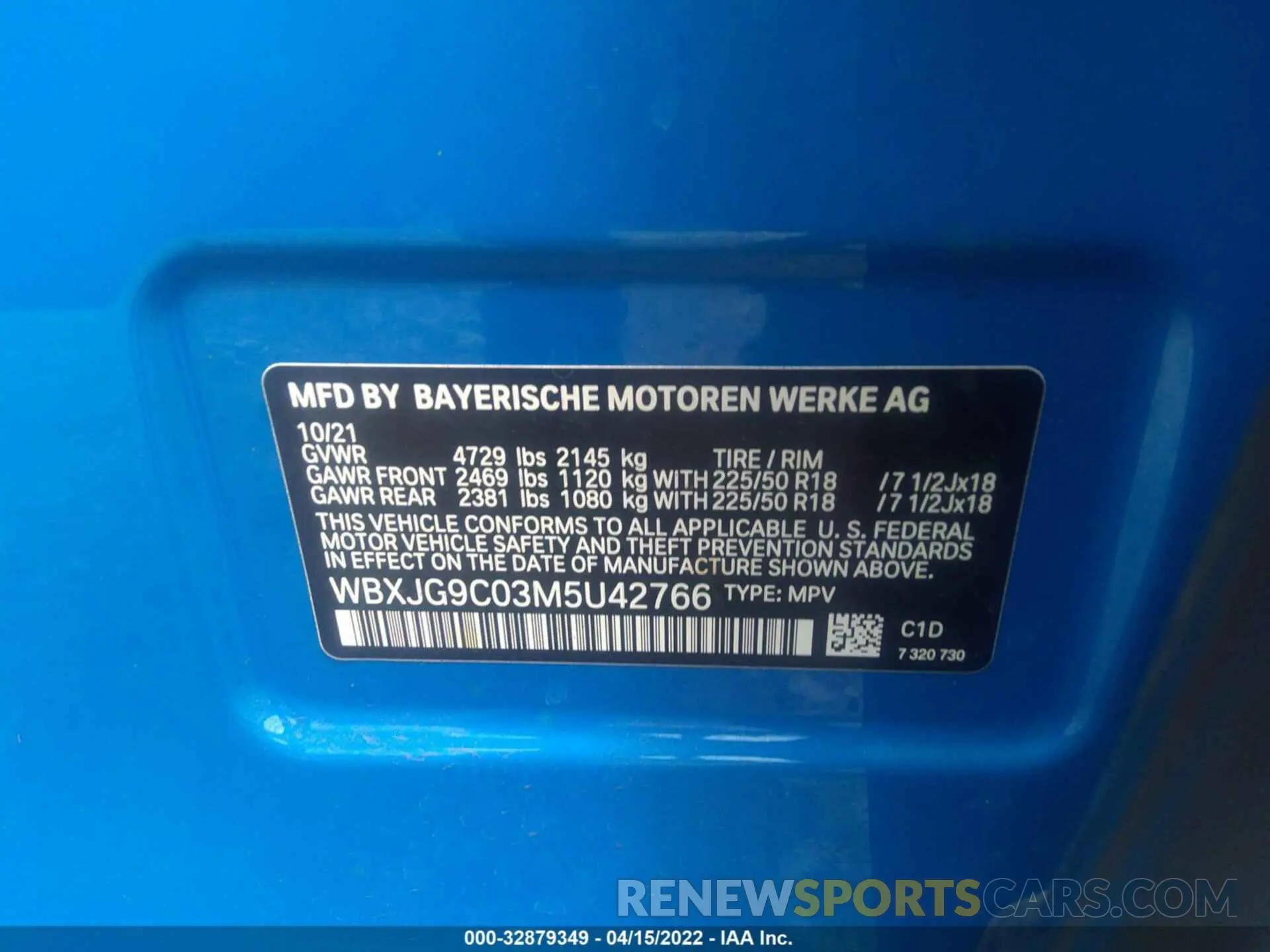 9 fotografías del automóvil dañado WBXJG9C03M5U42766 BMW X1 2021