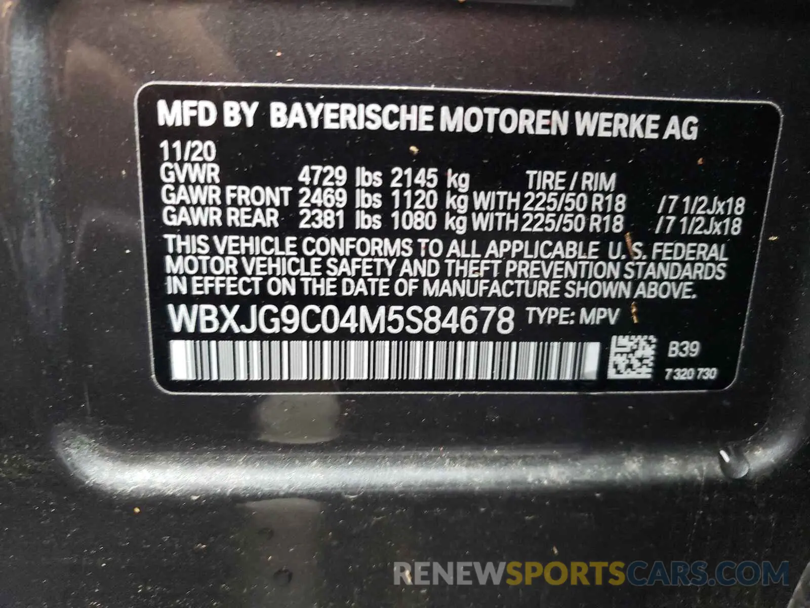 10 fotografías del automóvil dañado WBXJG9C04M5S84678 BMW X1 2021