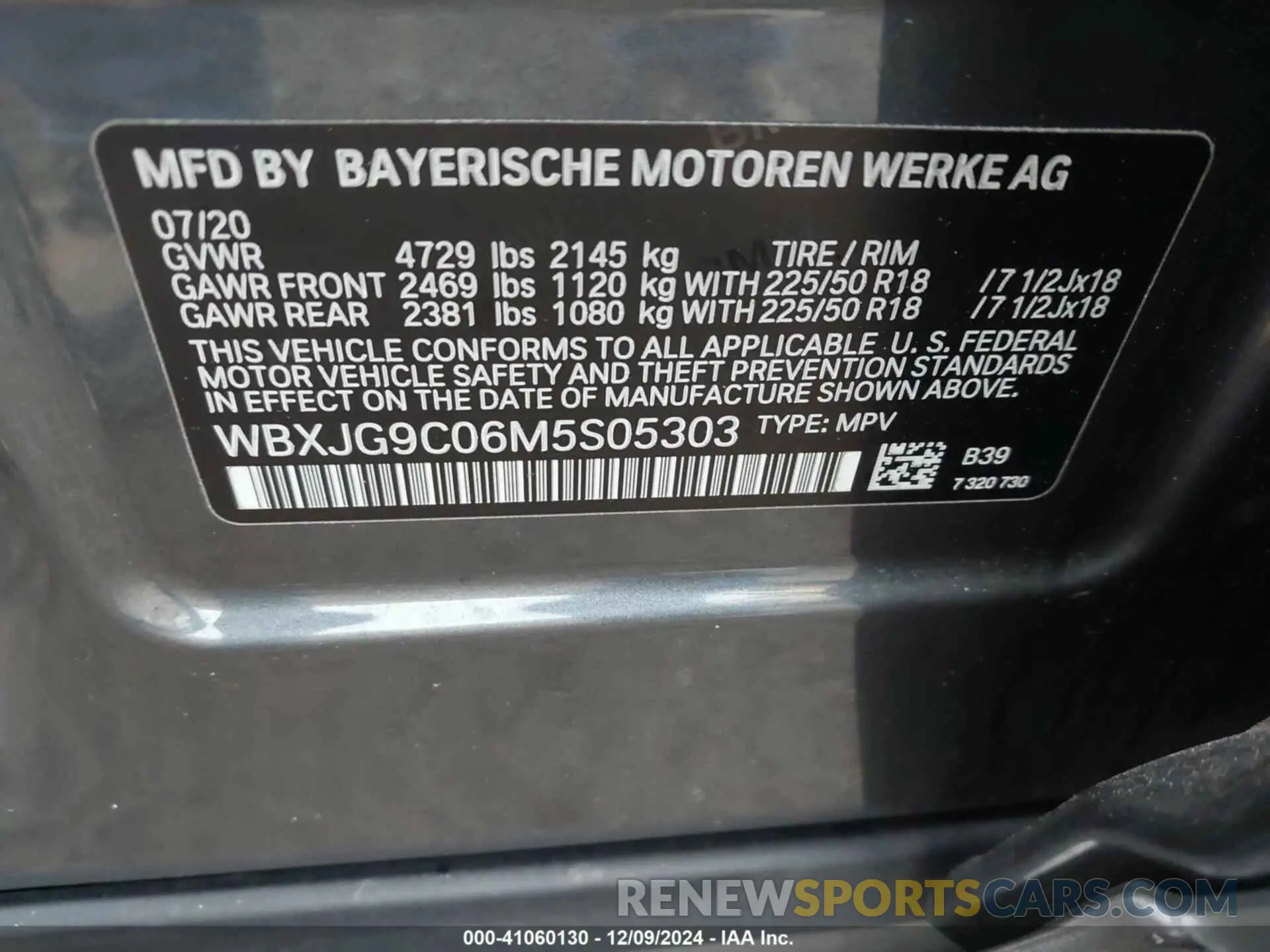 9 fotografías del automóvil dañado WBXJG9C06M5S05303 BMW X1 2021