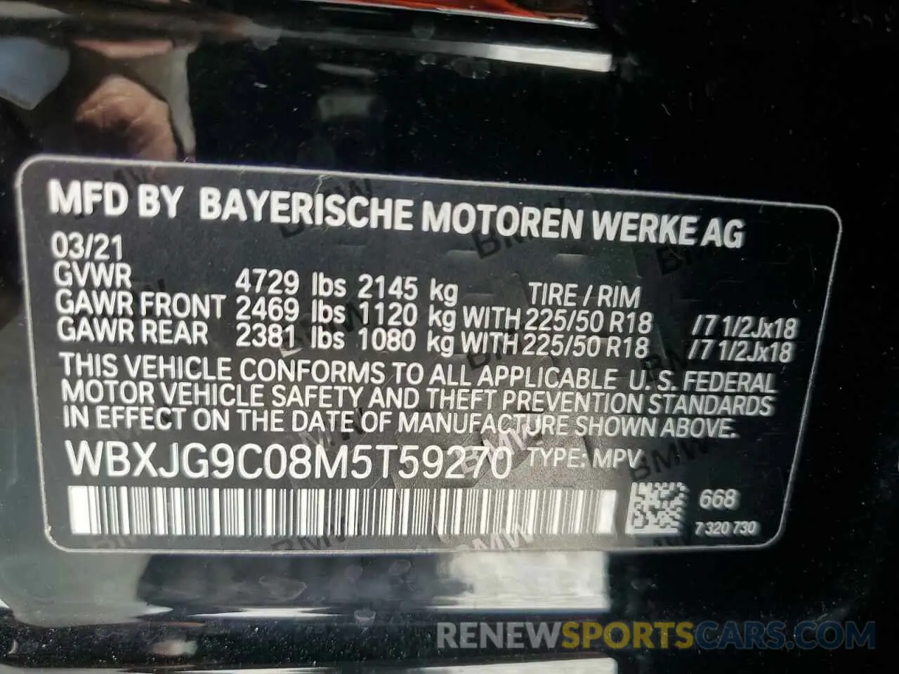 14 fotografías del automóvil dañado WBXJG9C08M5T59270 BMW X1 2021