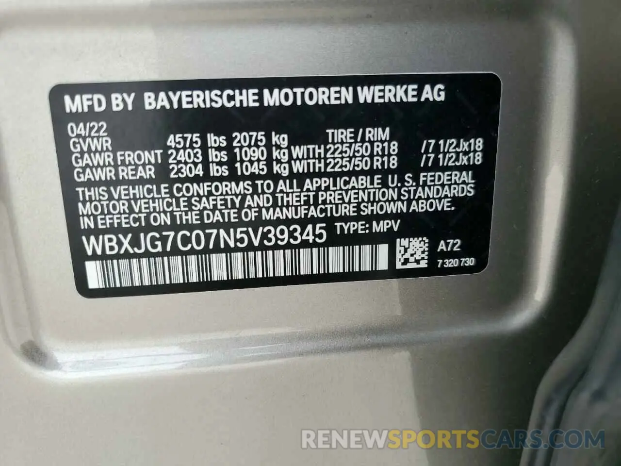 14 fotografías del automóvil dañado WBXJG7C07N5V39345 BMW X1 2022