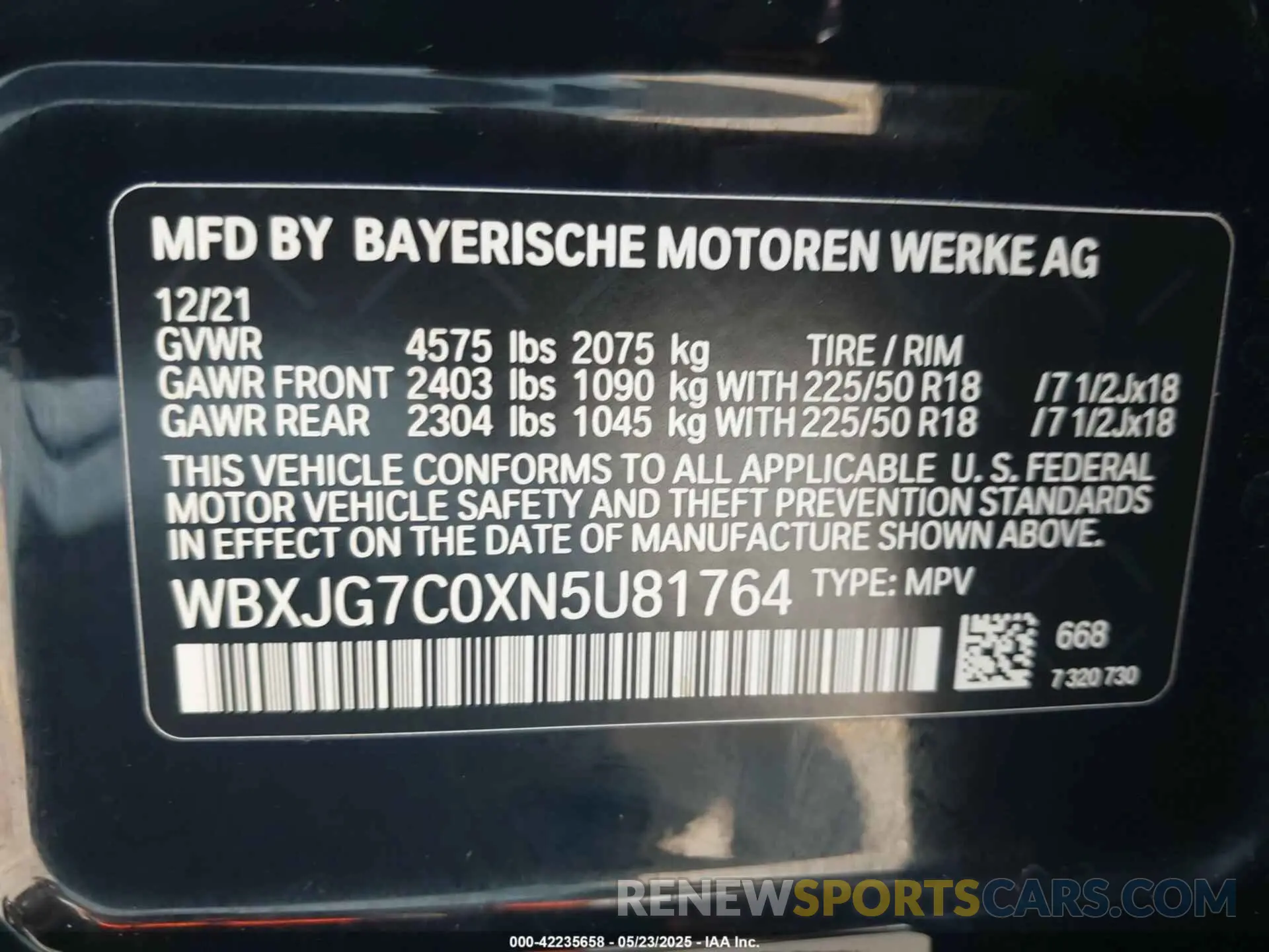 9 fotografías del automóvil dañado WBXJG7C0XN5U81764 BMW X1 2022