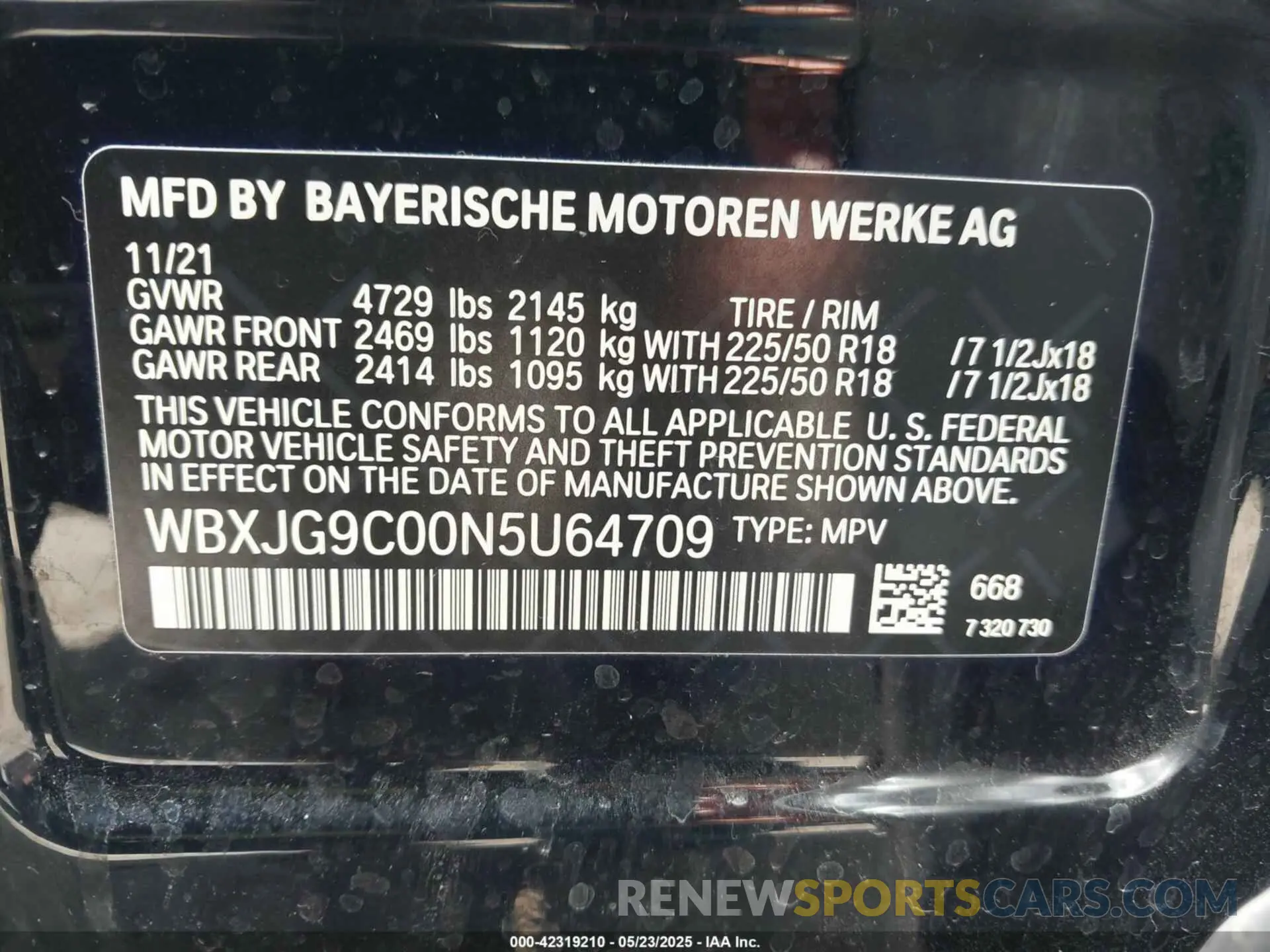 9 fotografías del automóvil dañado WBXJG9C00N5U64709 BMW X1 2022