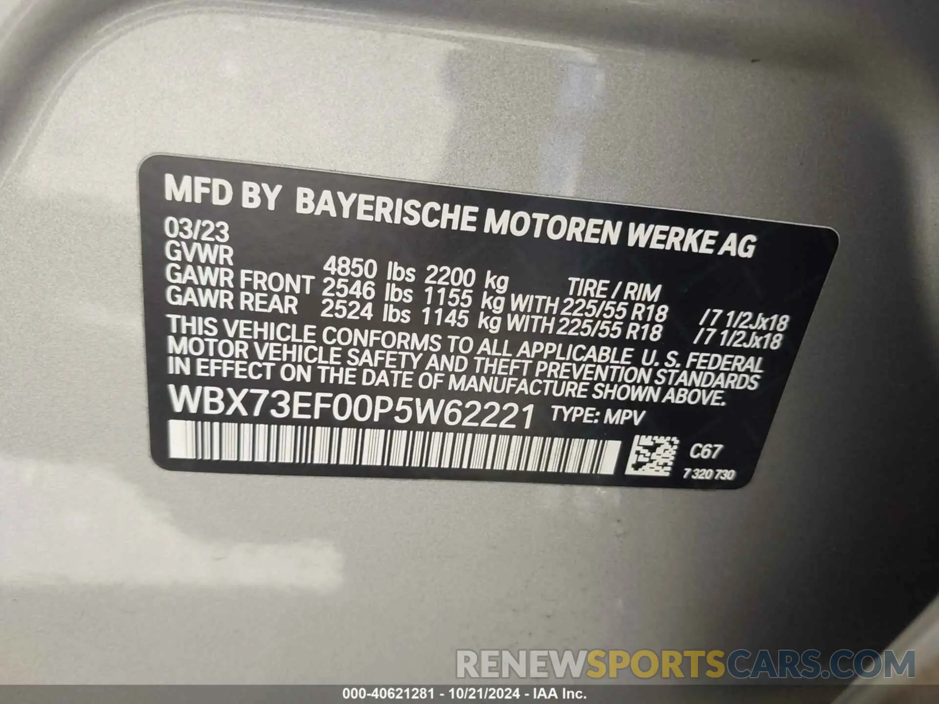 9 fotografías del automóvil dañado WBX73EF00P5W62221 BMW X1 2023