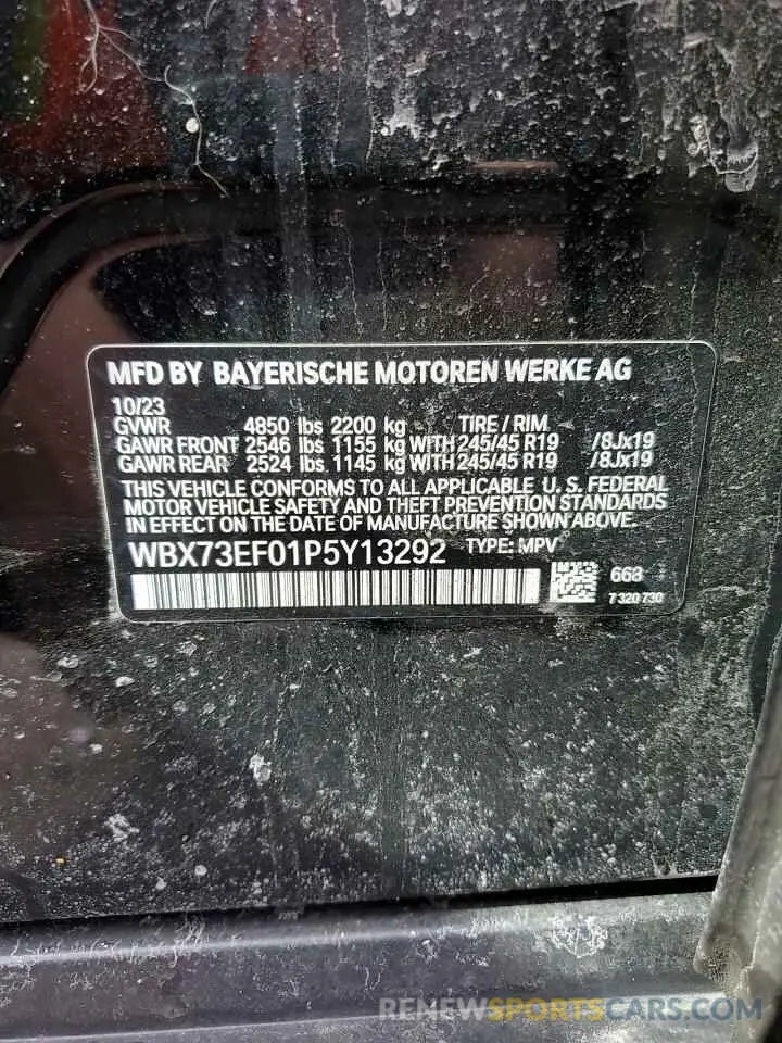14 fotografías del automóvil dañado WBX73EF01P5Y13292 BMW X1 2023