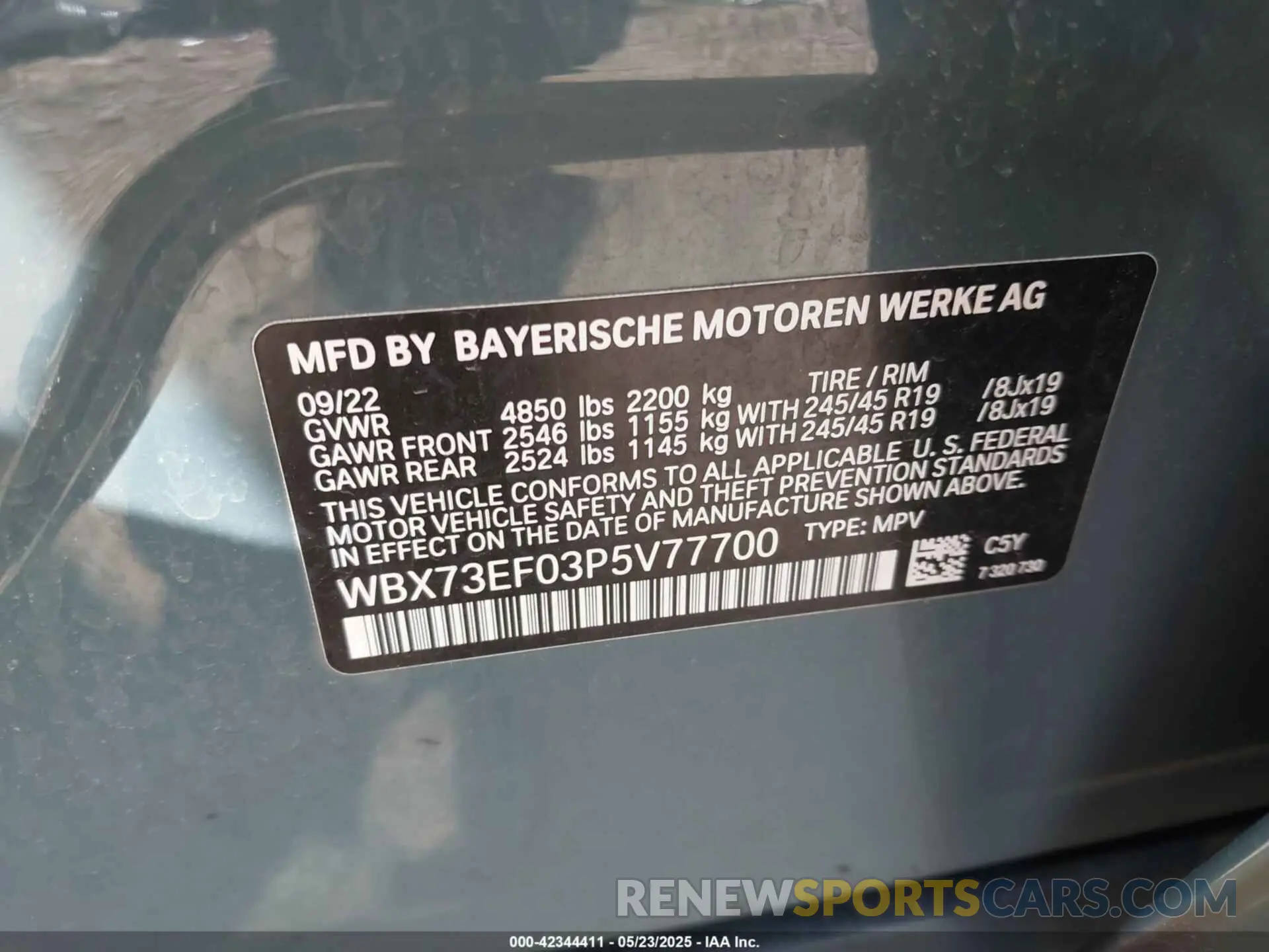 9 fotografías del automóvil dañado WBX73EF03P5V77700 BMW X1 2023