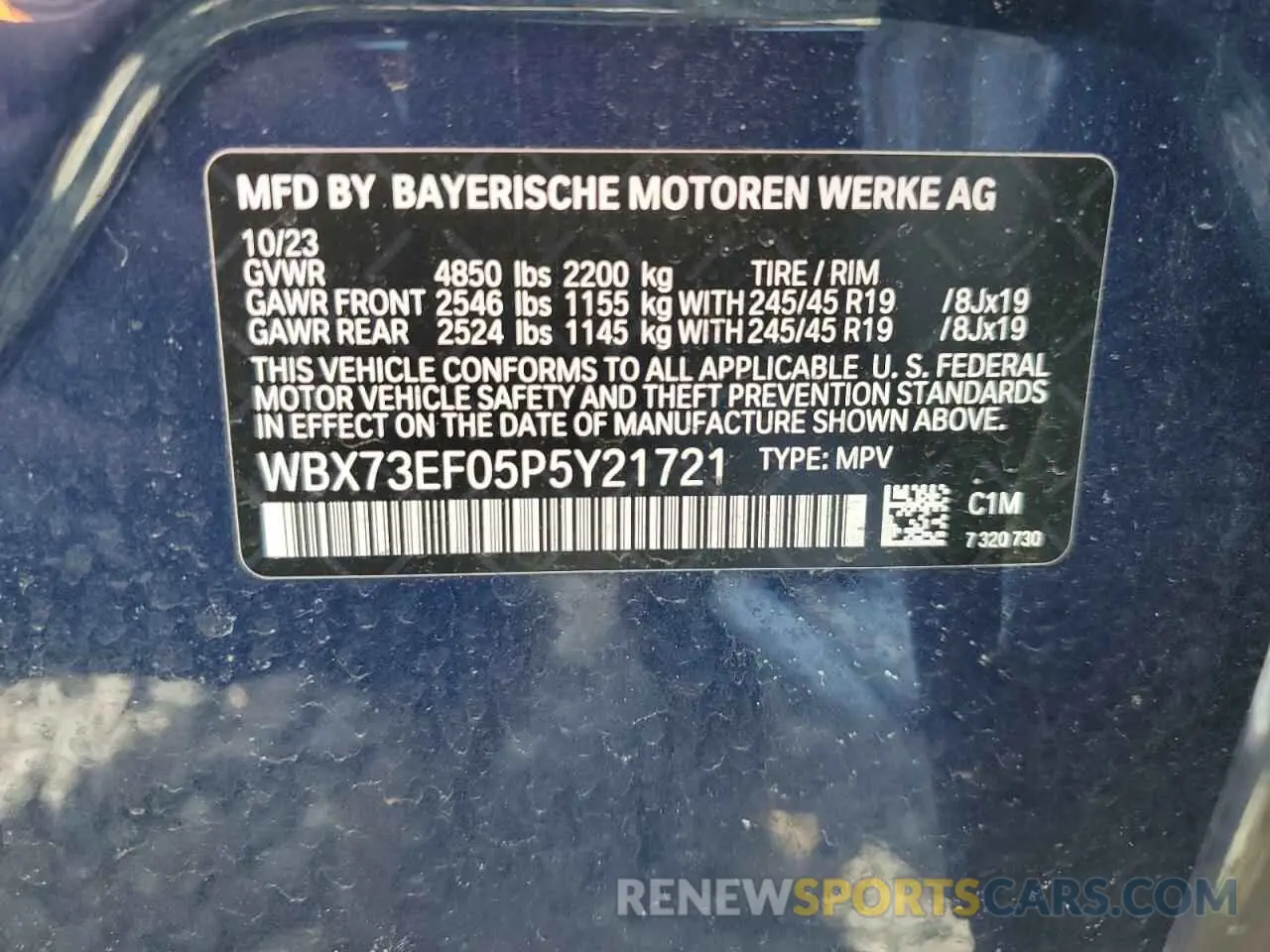 14 fotografías del automóvil dañado WBX73EF05P5Y21721 BMW X1 2023