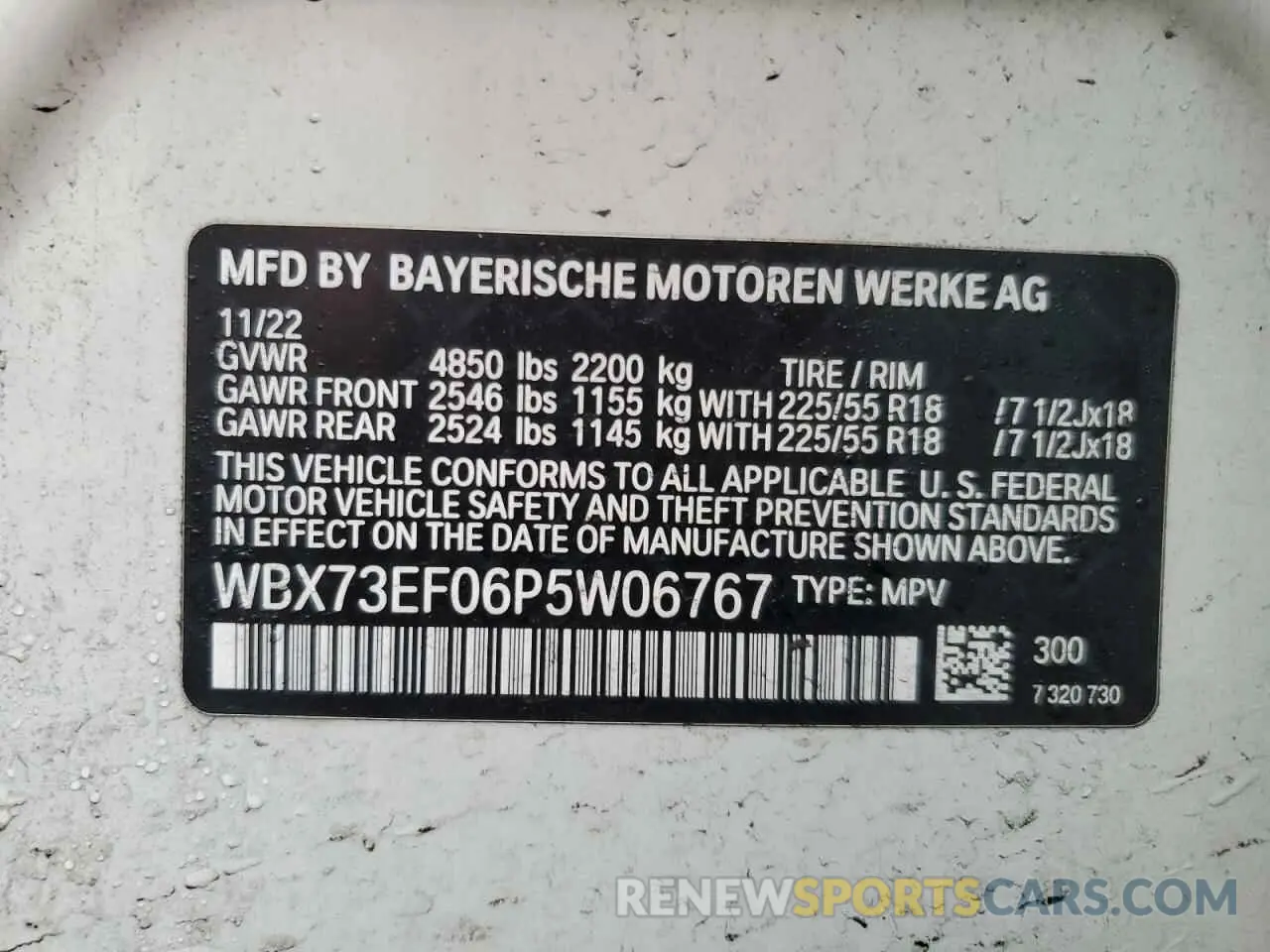 15 fotografías del automóvil dañado WBX73EF06P5W06767 BMW X1 2023
