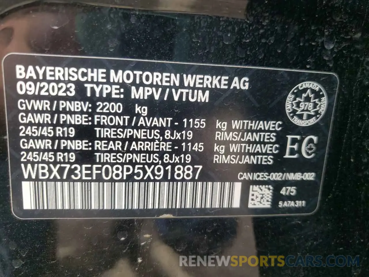 13 fotografías del automóvil dañado WBX73EF08P5X91887 BMW X1 2023