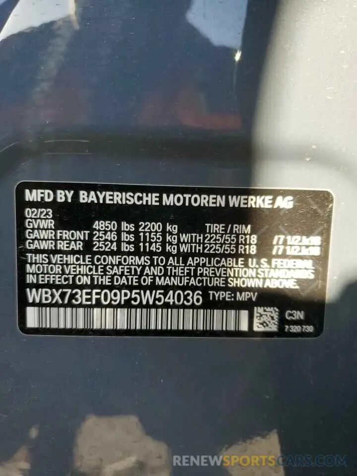 15 fotografías del automóvil dañado WBX73EF09P5W54036 BMW X1 2023