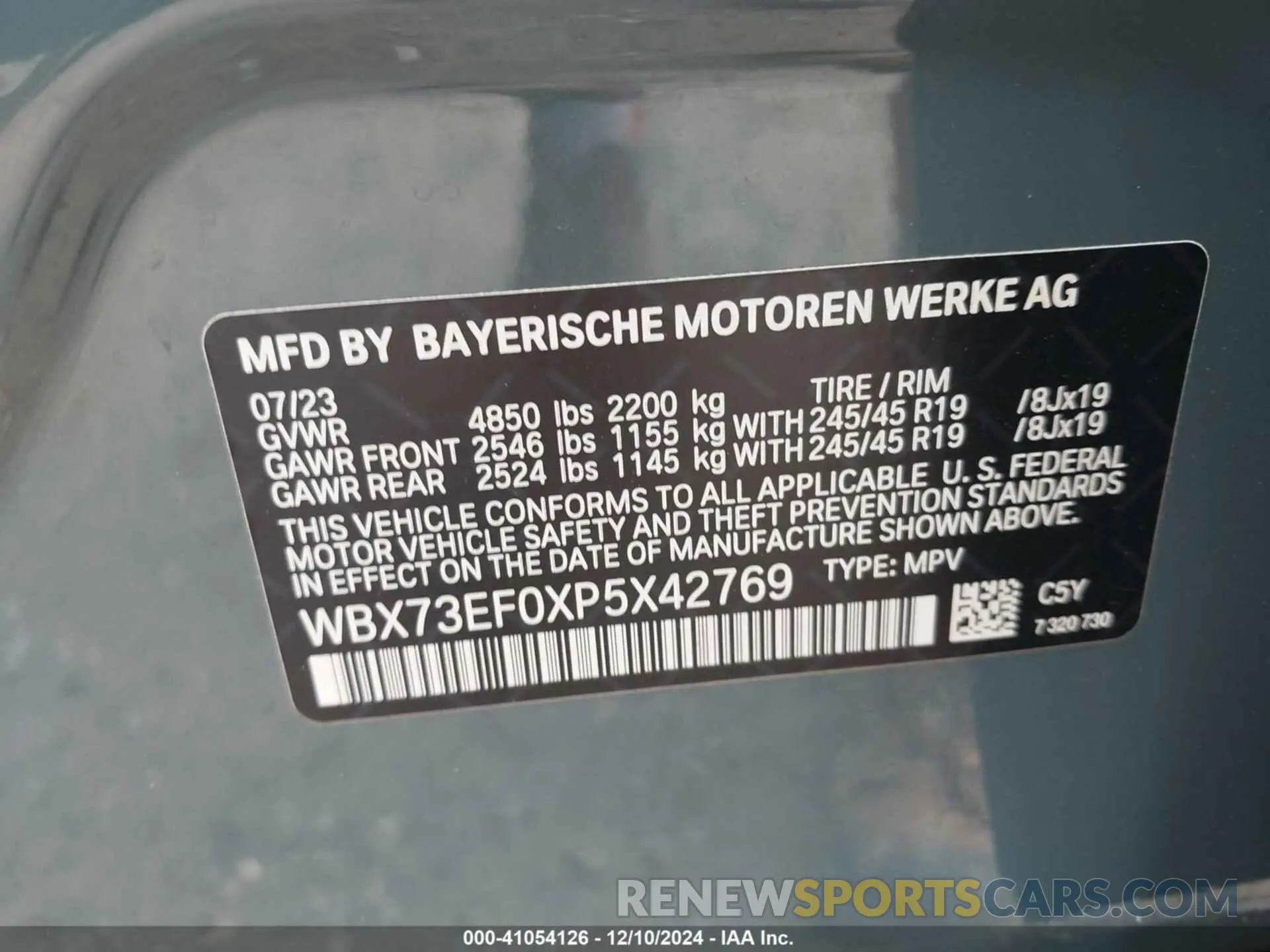 9 fotografías del automóvil dañado WBX73EF0XP5X42769 BMW X1 2023