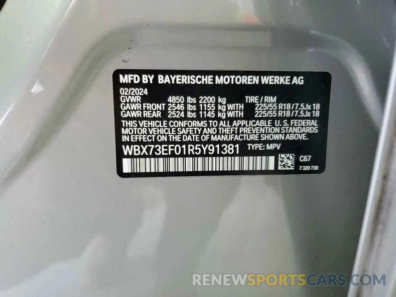 14 fotografías del automóvil dañado WBX73EF01R5Y91381 BMW X1 2024