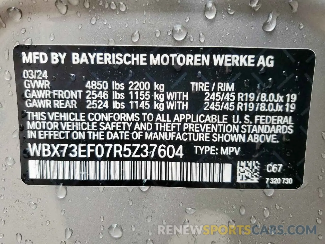 13 fotografías del automóvil dañado WBX73EF07R5Z37604 BMW X1 2024