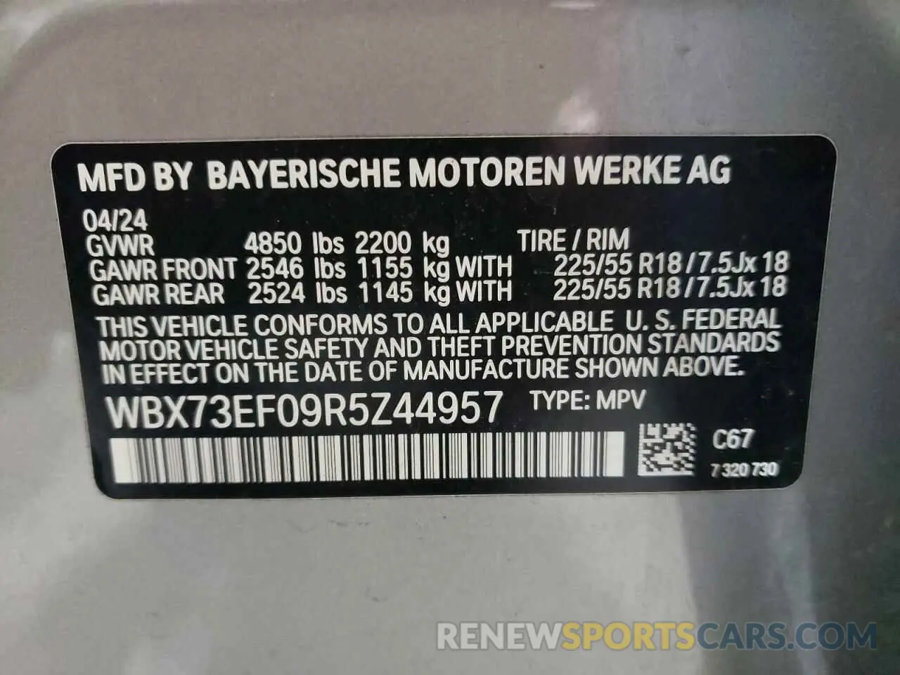 14 fotografías del automóvil dañado WBX73EF09R5Z44957 BMW X1 2024