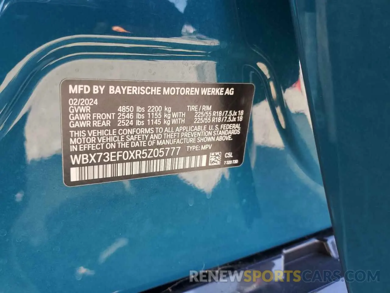 12 fotografías del automóvil dañado WBX73EF0XR5Z05777 BMW X1 2024