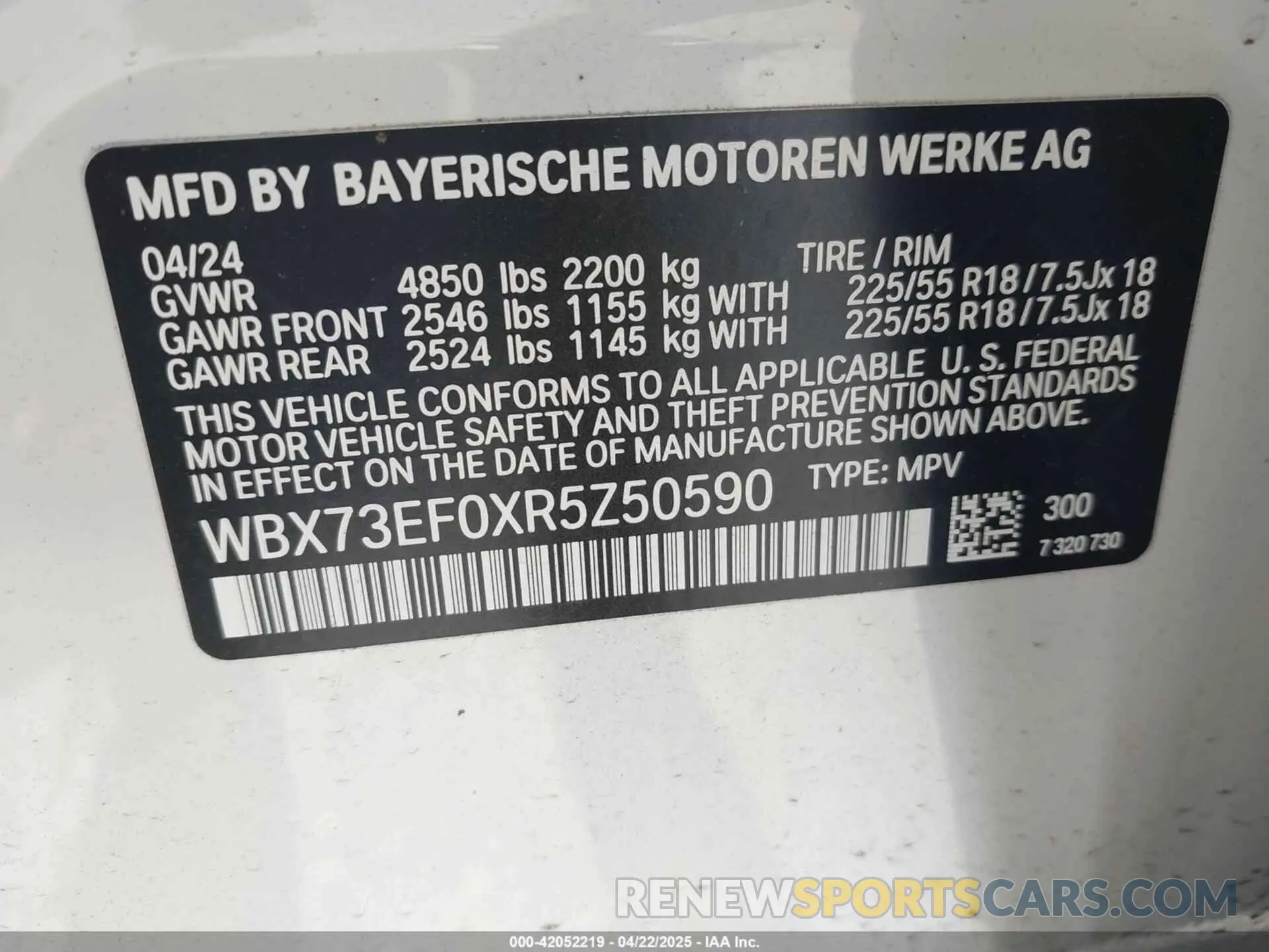 9 fotografías del automóvil dañado WBX73EF0XR5Z50590 BMW X1 2024