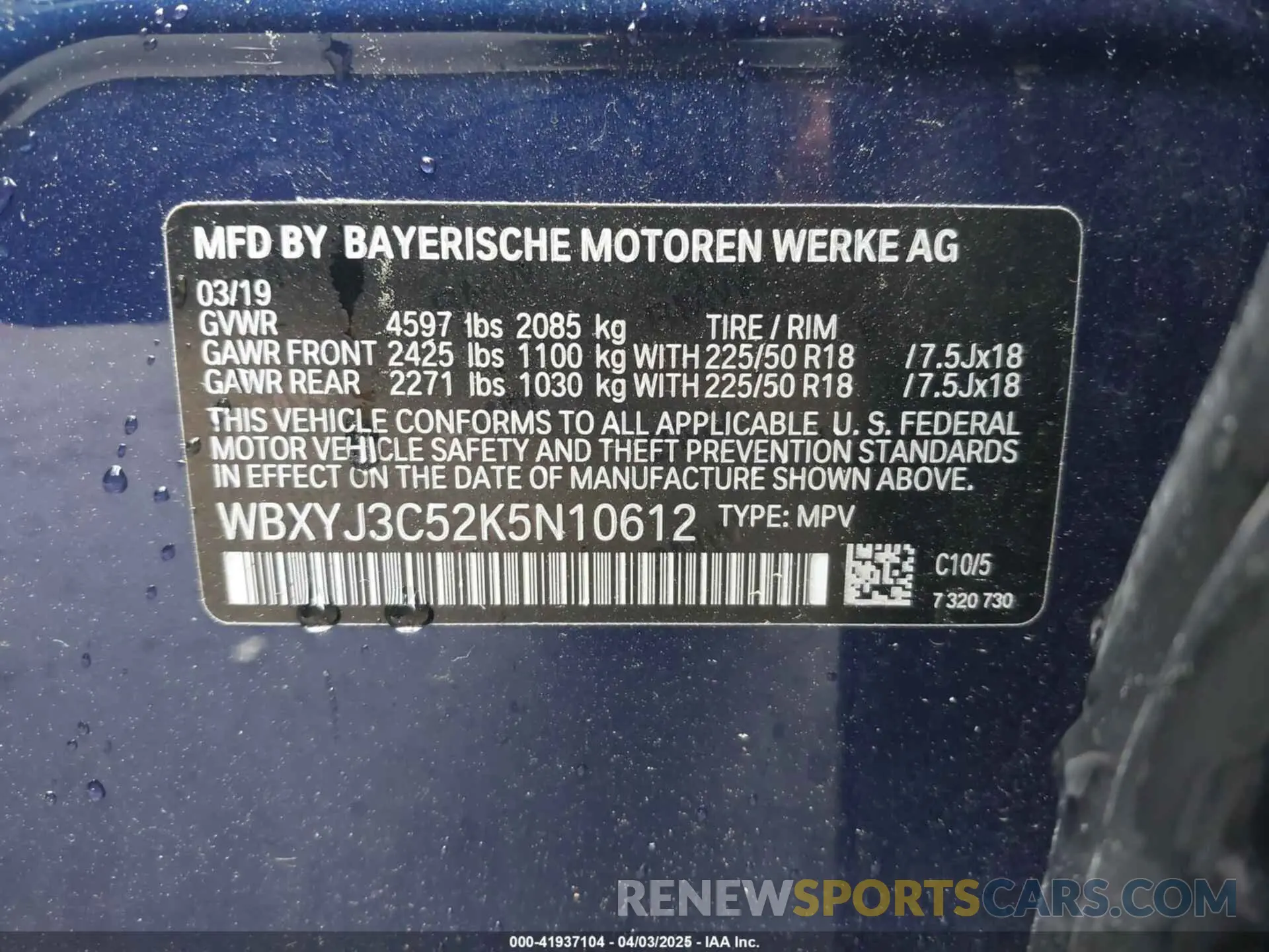 9 fotografías del automóvil dañado WBXYJ3C52K5N10612 BMW X2 2019