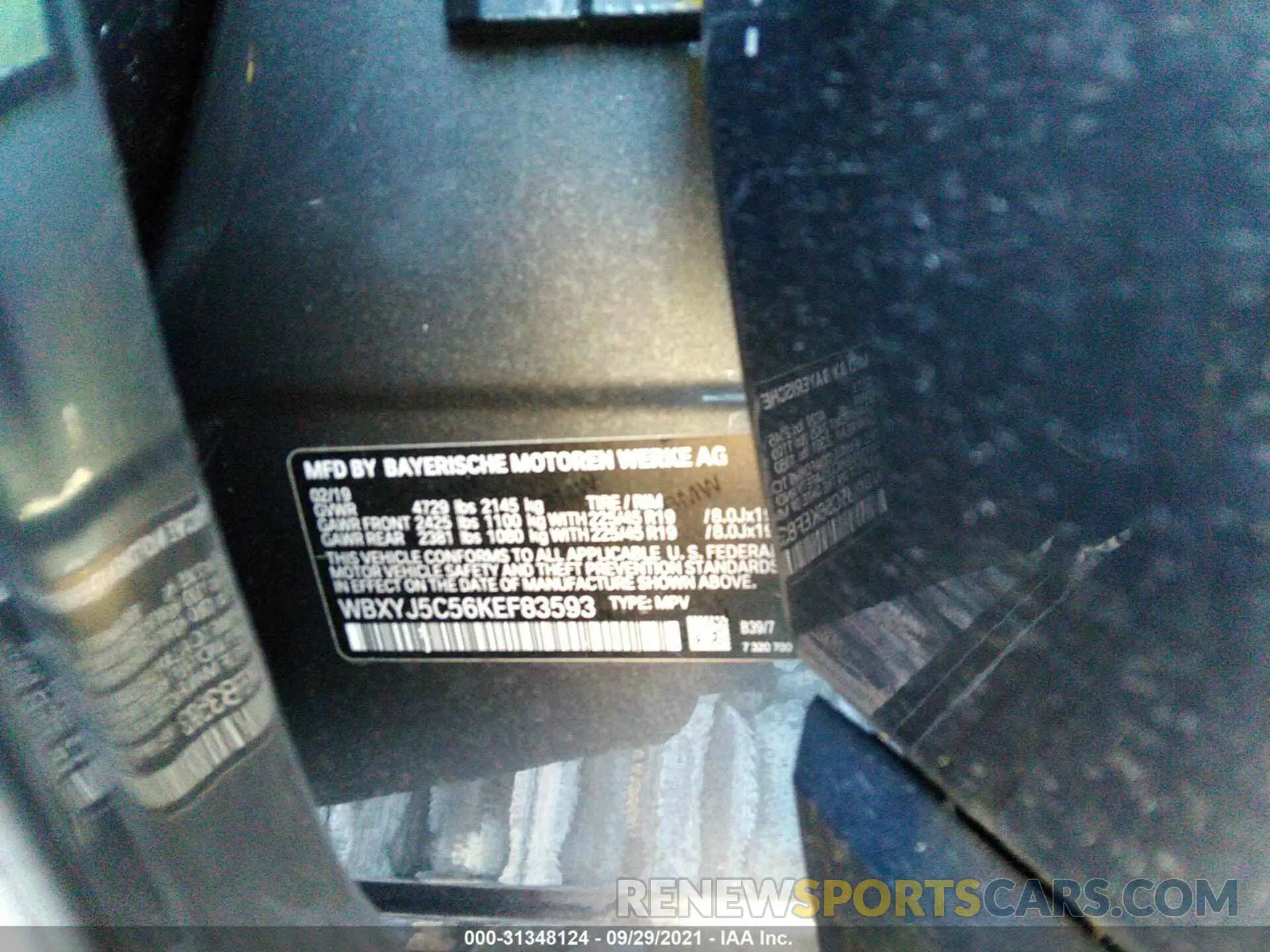 9 fotografías del automóvil dañado WBXYJ5C56KEF83593 BMW X2 2019