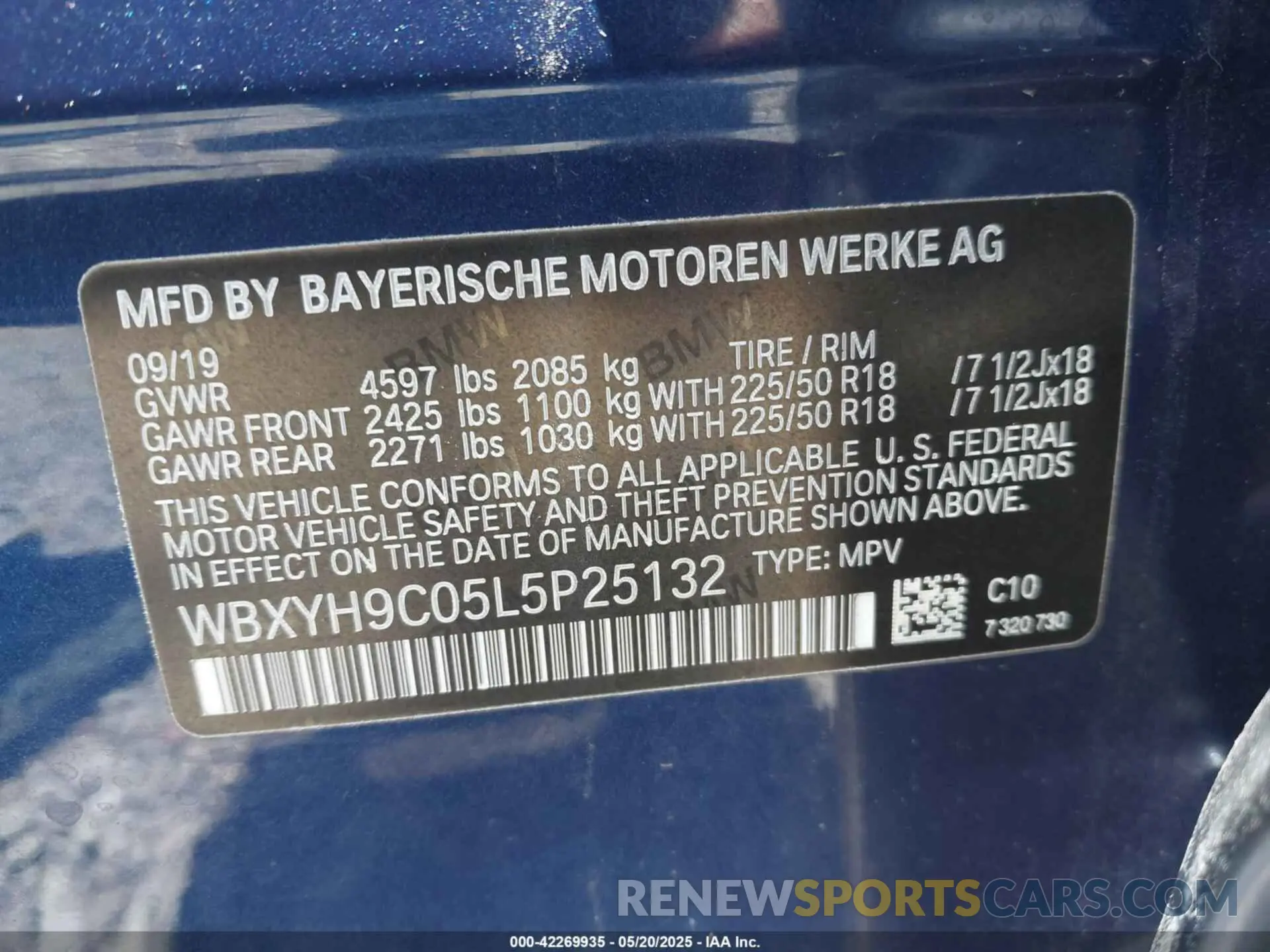 9 fotografías del automóvil dañado WBXYH9C05L5P25132 BMW X2 2020