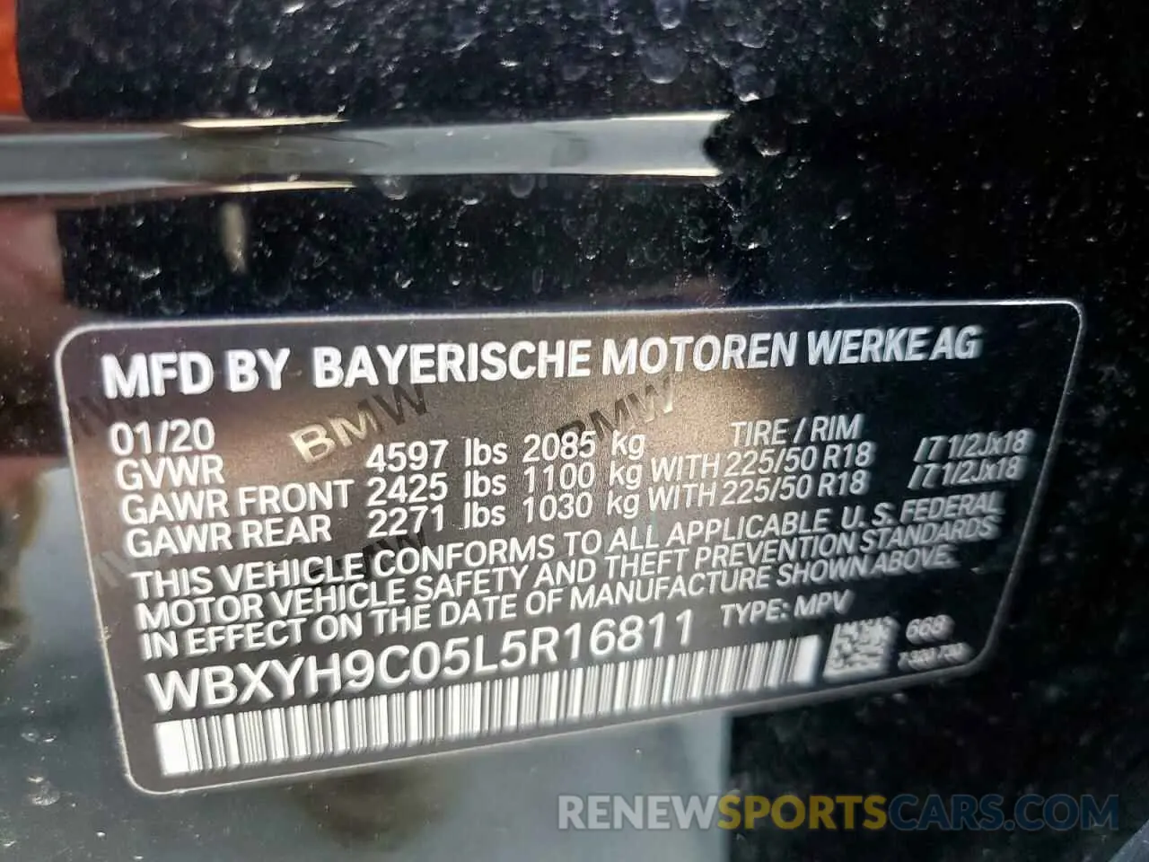 14 fotografías del automóvil dañado WBXYH9C05L5R16811 BMW X2 2020