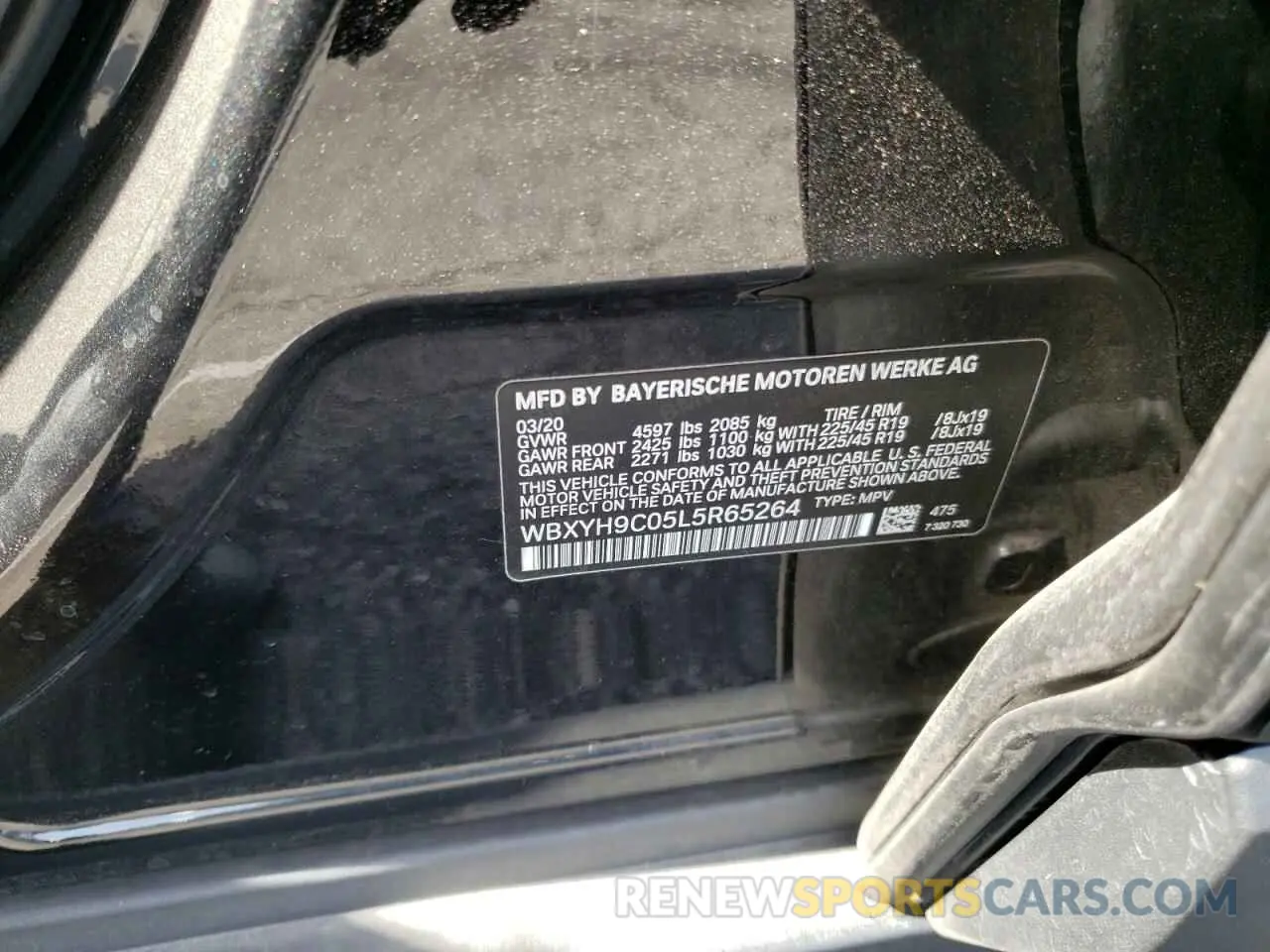 10 fotografías del automóvil dañado WBXYH9C05L5R65264 BMW X2 2020