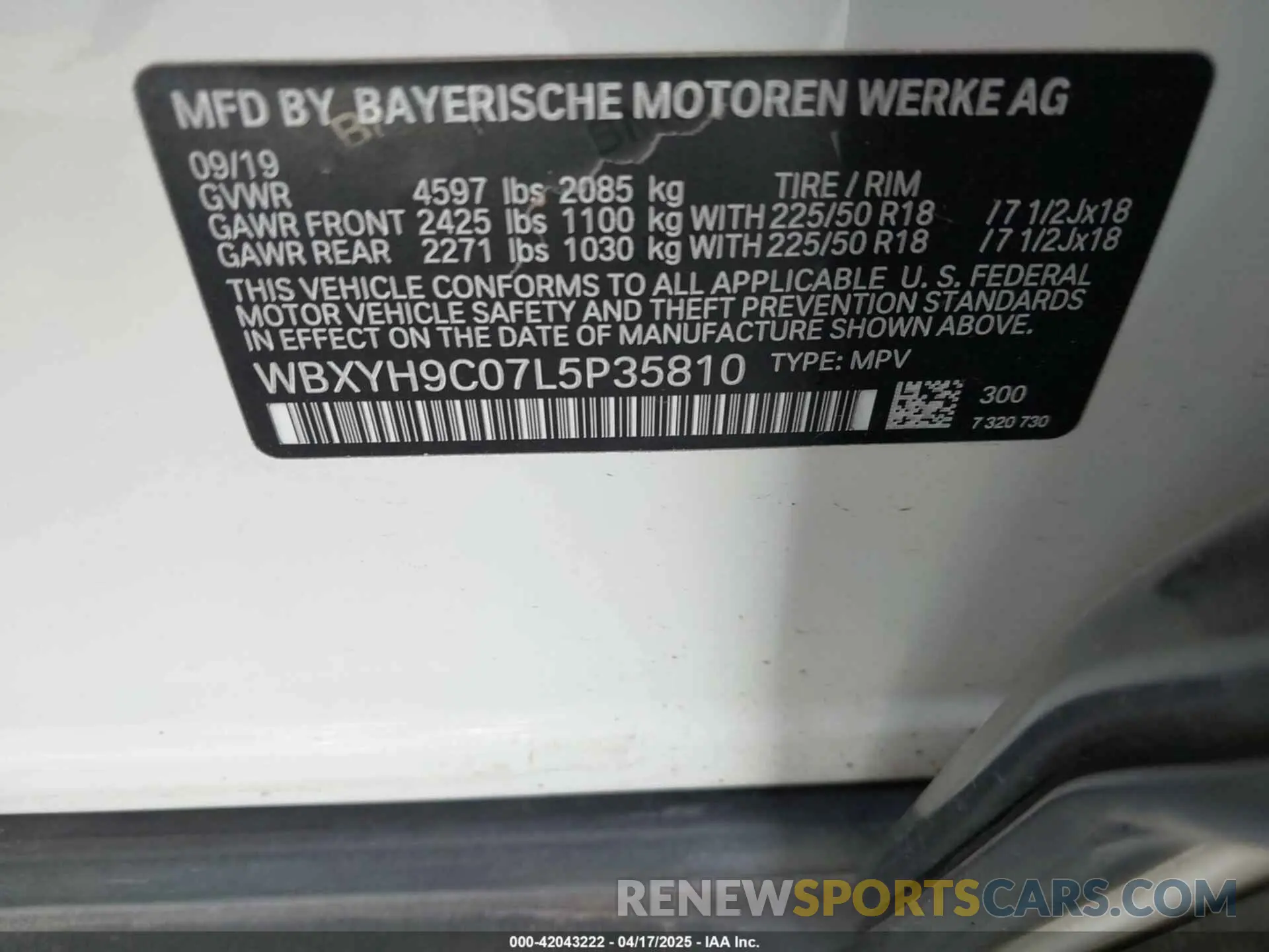 9 fotografías del automóvil dañado WBXYH9C07L5P35810 BMW X2 2020