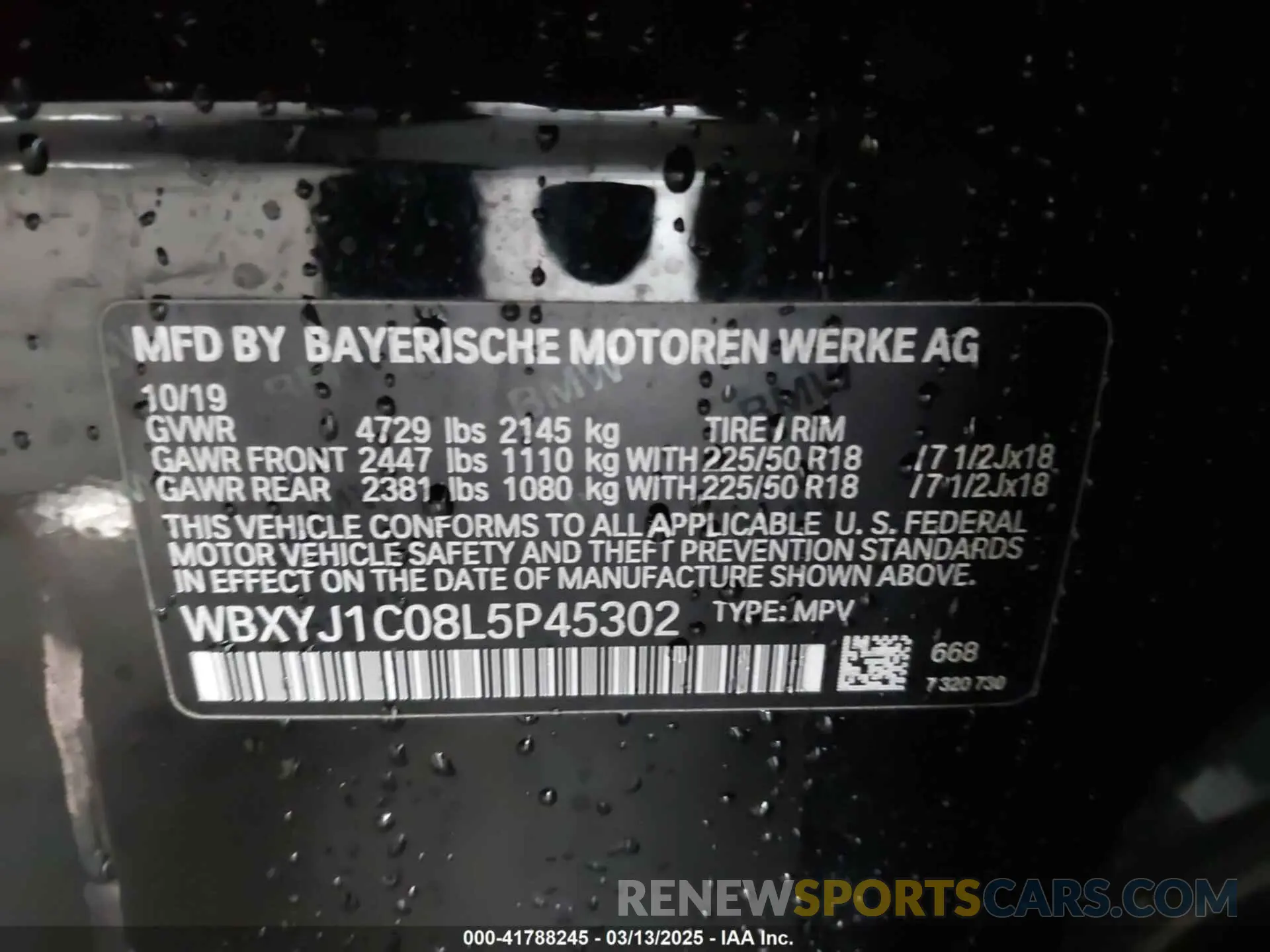 9 fotografías del automóvil dañado WBXYJ1C08L5P45302 BMW X2 2020