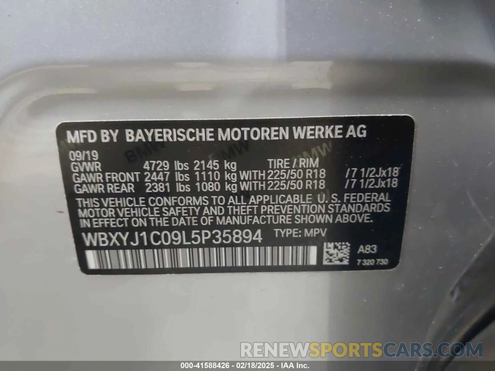 9 fotografías del automóvil dañado WBXYJ1C09L5P35894 BMW X2 2020