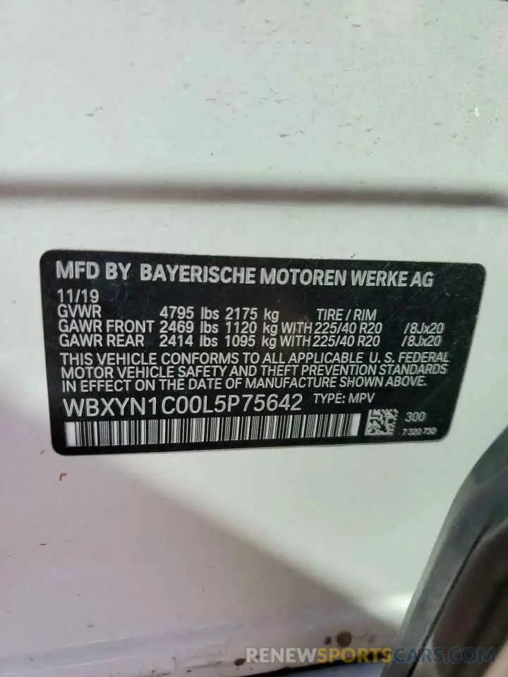 12 fotografías del automóvil dañado WBXYN1C00L5P75642 BMW X2 2020
