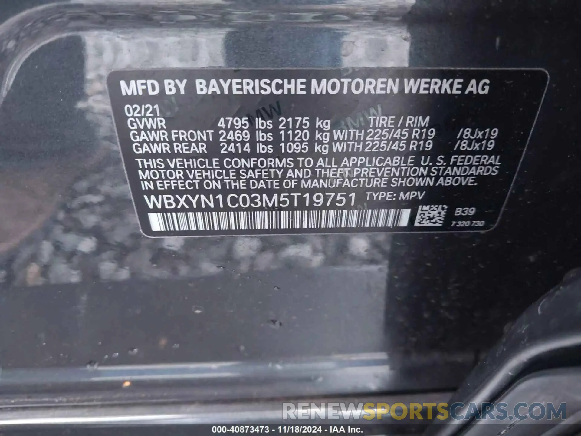 9 fotografías del automóvil dañado WBXYN1C03M5T19751 BMW X2 2021