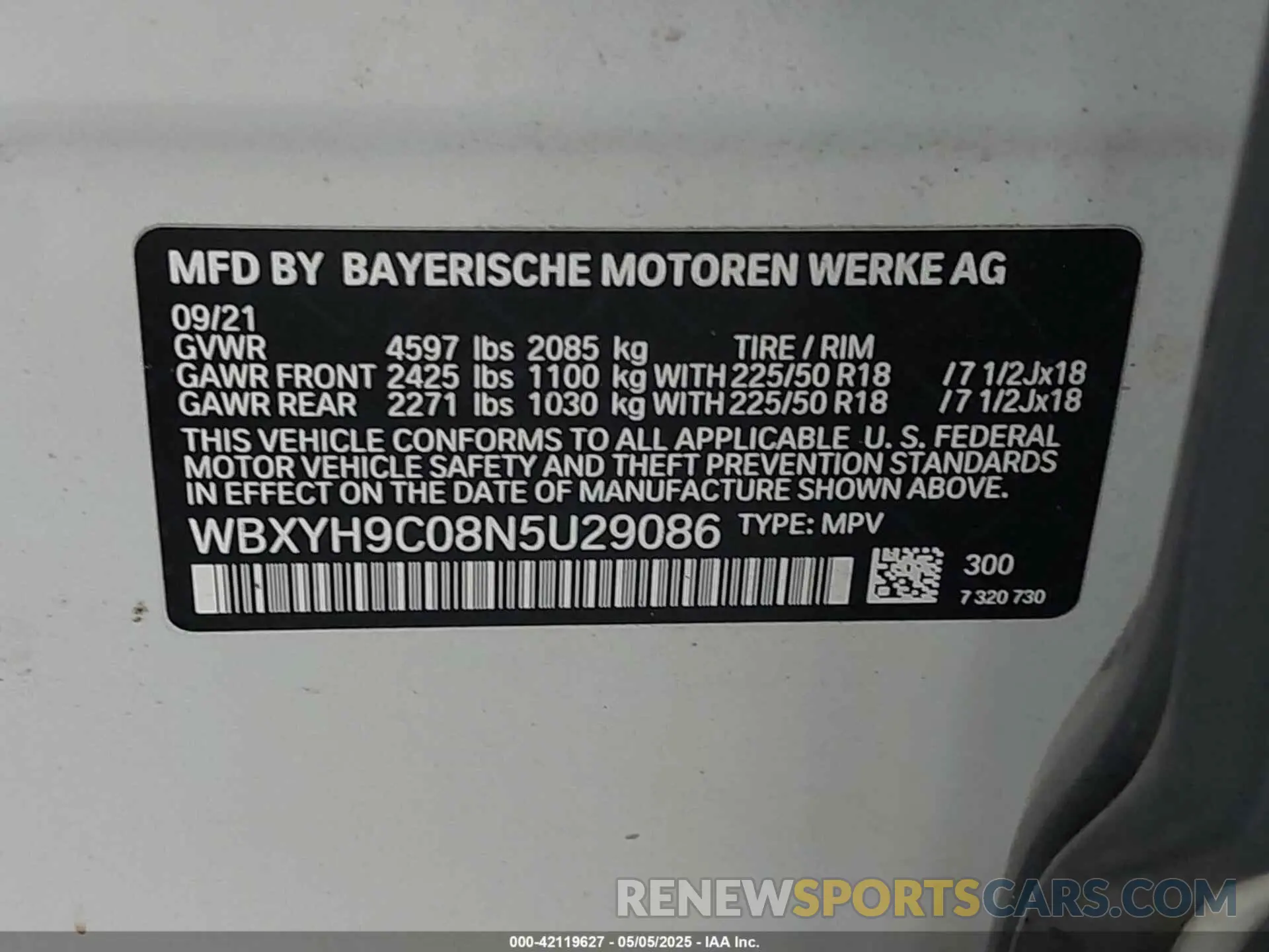 9 fotografías del automóvil dañado WBXYH9C08N5U29086 BMW X2 2022