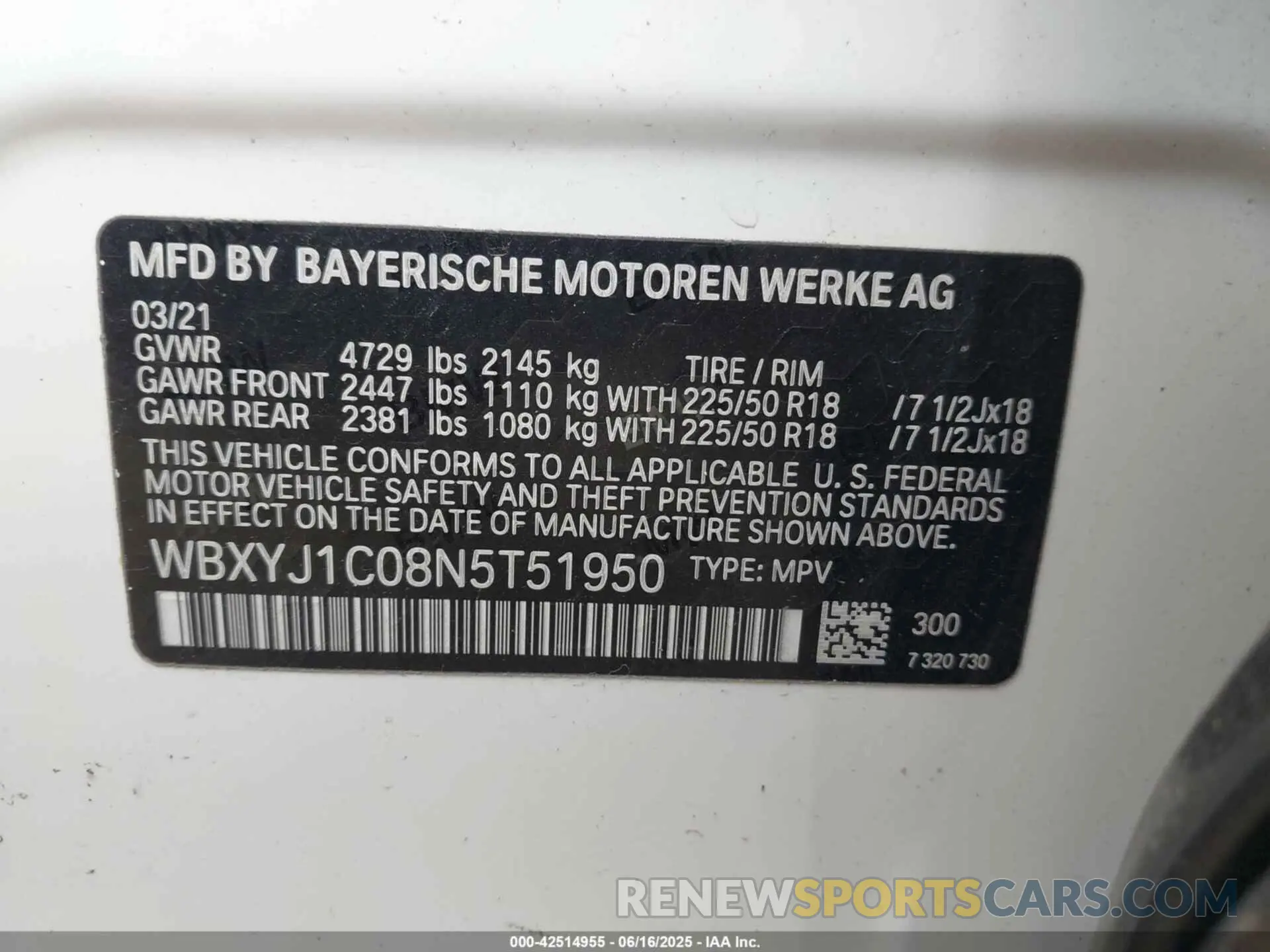 9 fotografías del automóvil dañado WBXYJ1C08N5T51950 BMW X2 2022