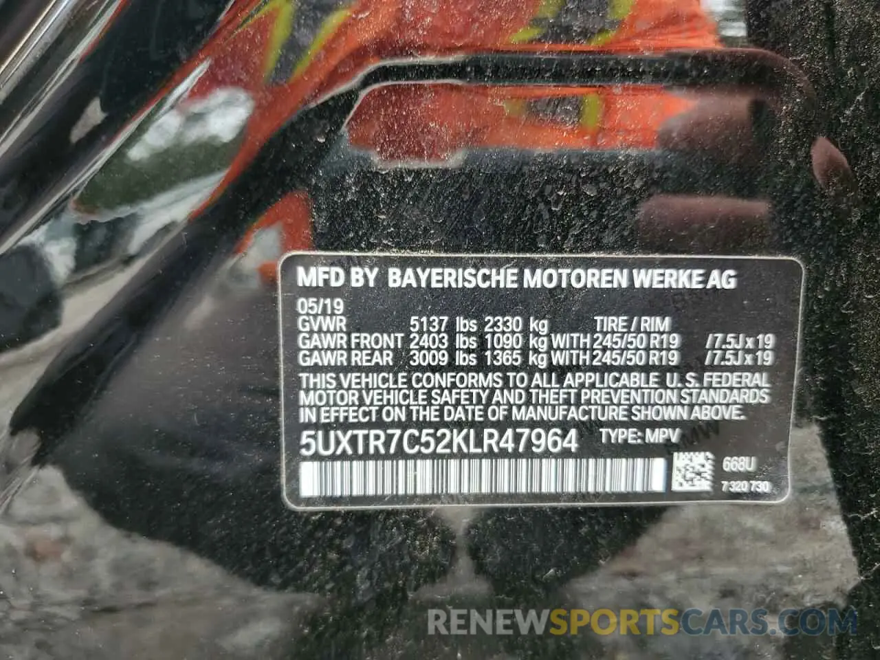 13 fotografías del automóvil dañado 5UXTR7C52KLR47964 BMW X3 2019