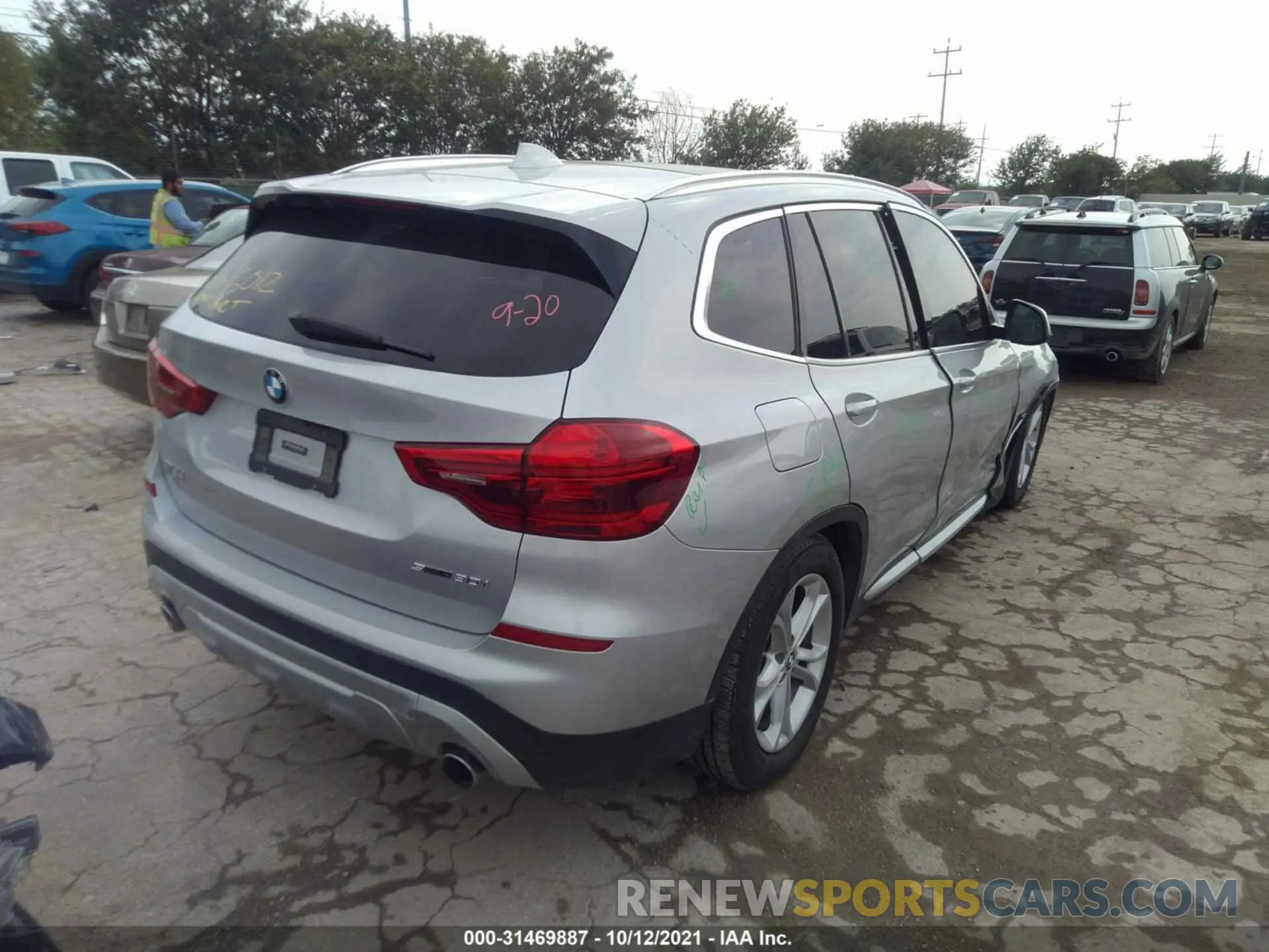 4 fotografías del automóvil dañado 5UXTR7C55KLR44170 BMW X3 2019