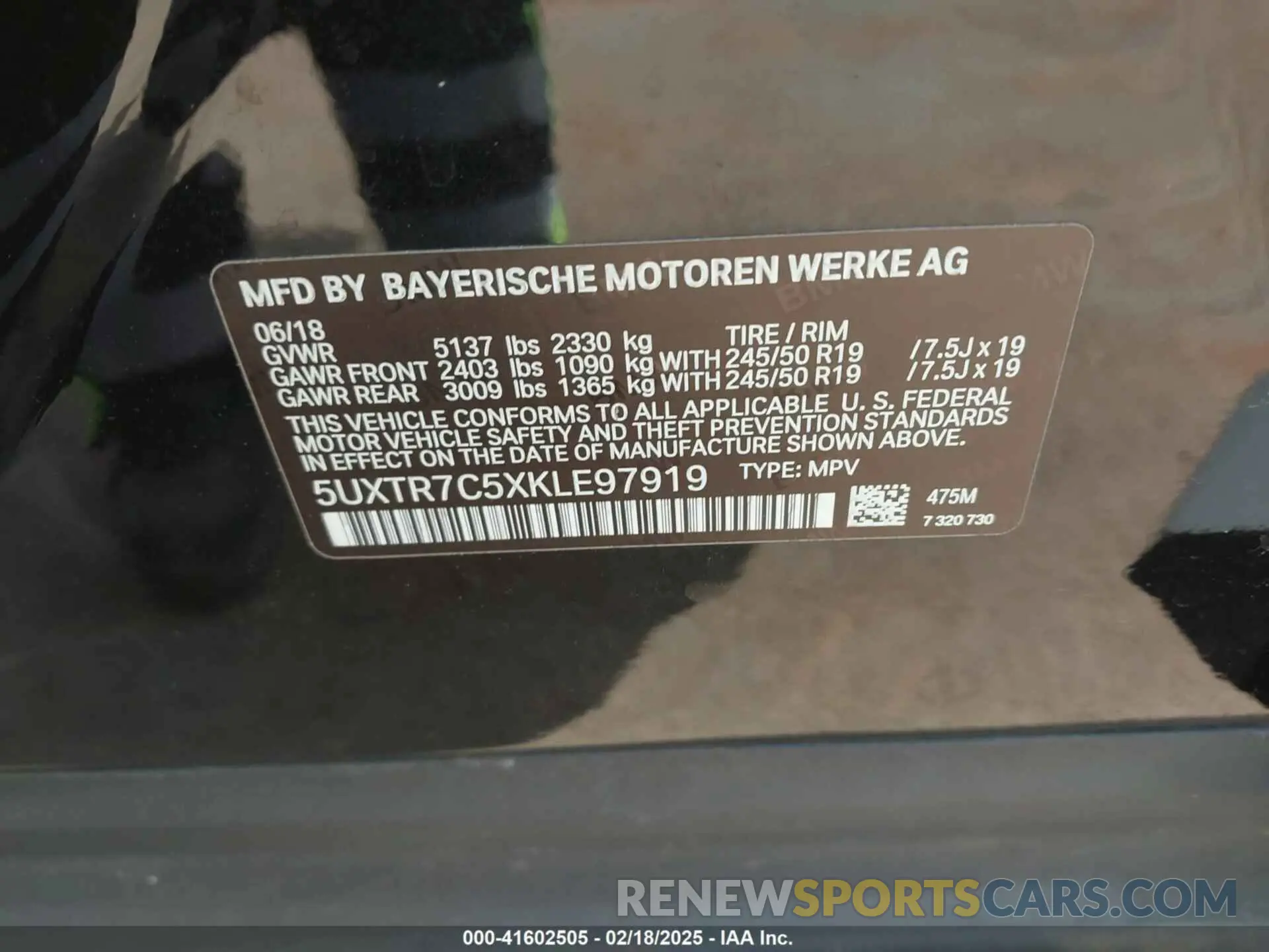 9 fotografías del automóvil dañado 5UXTR7C5XKLE97919 BMW X3 2019