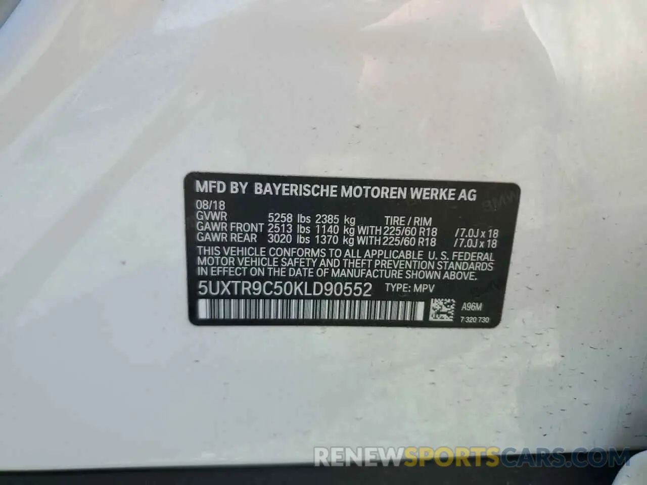 13 fotografías del automóvil dañado 5UXTR9C50KLD90552 BMW X3 2019