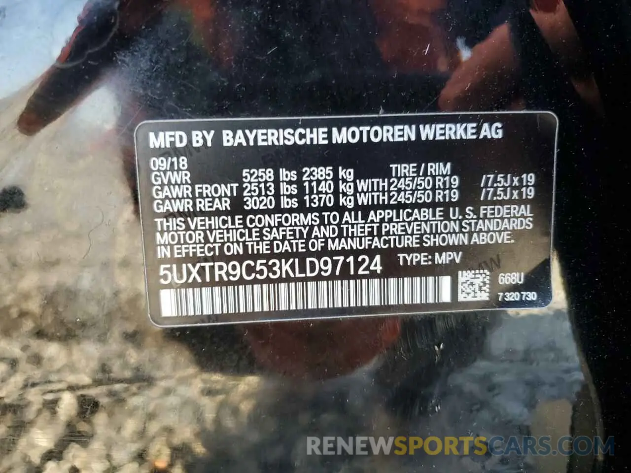 13 fotografías del automóvil dañado 5UXTR9C53KLD97124 BMW X3 2019