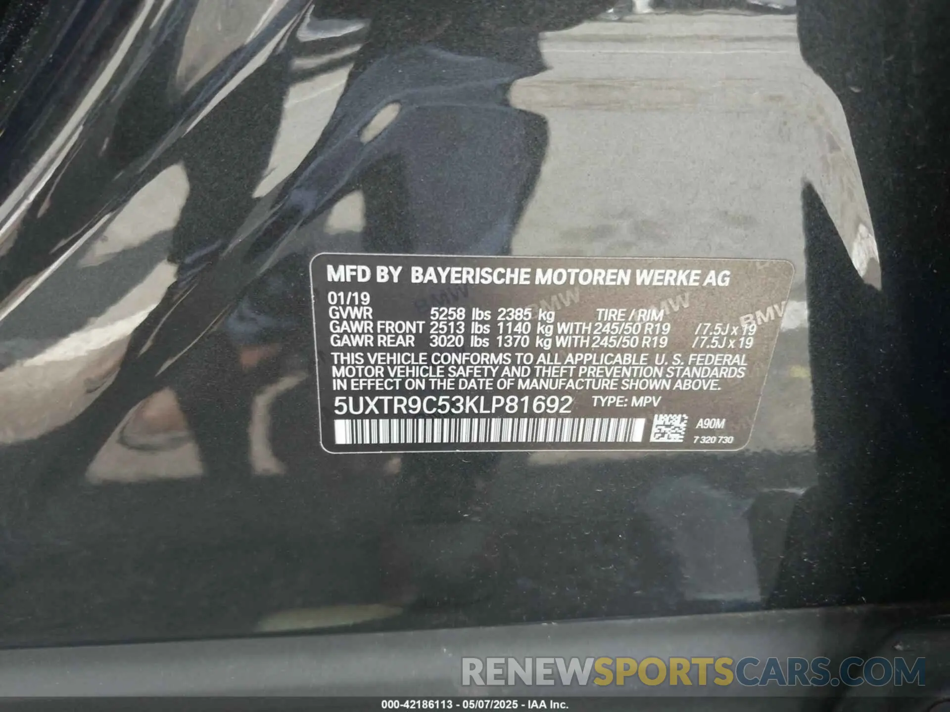 9 fotografías del automóvil dañado 5UXTR9C53KLP81692 BMW X3 2019