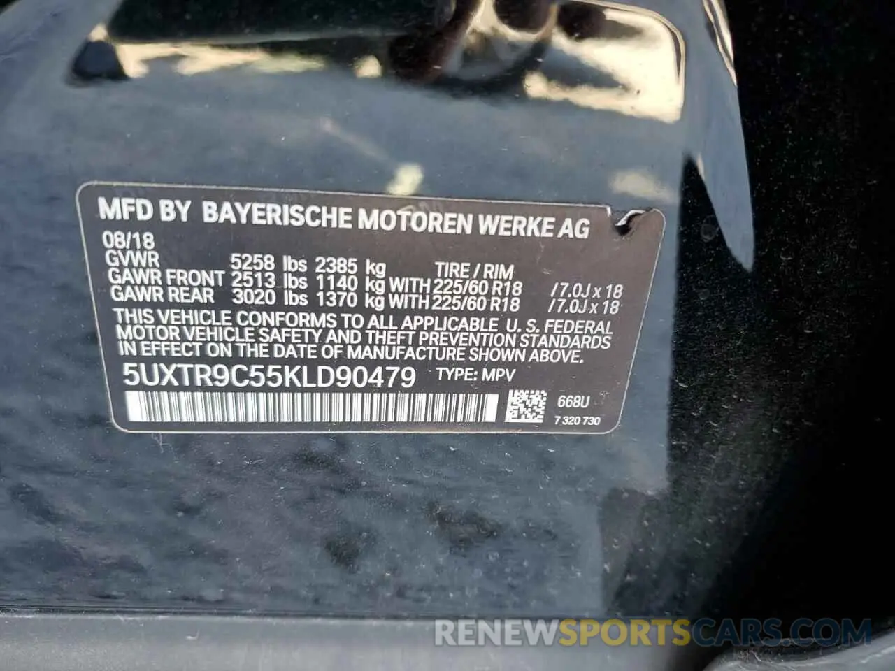 13 fotografías del automóvil dañado 5UXTR9C55KLD90479 BMW X3 2019