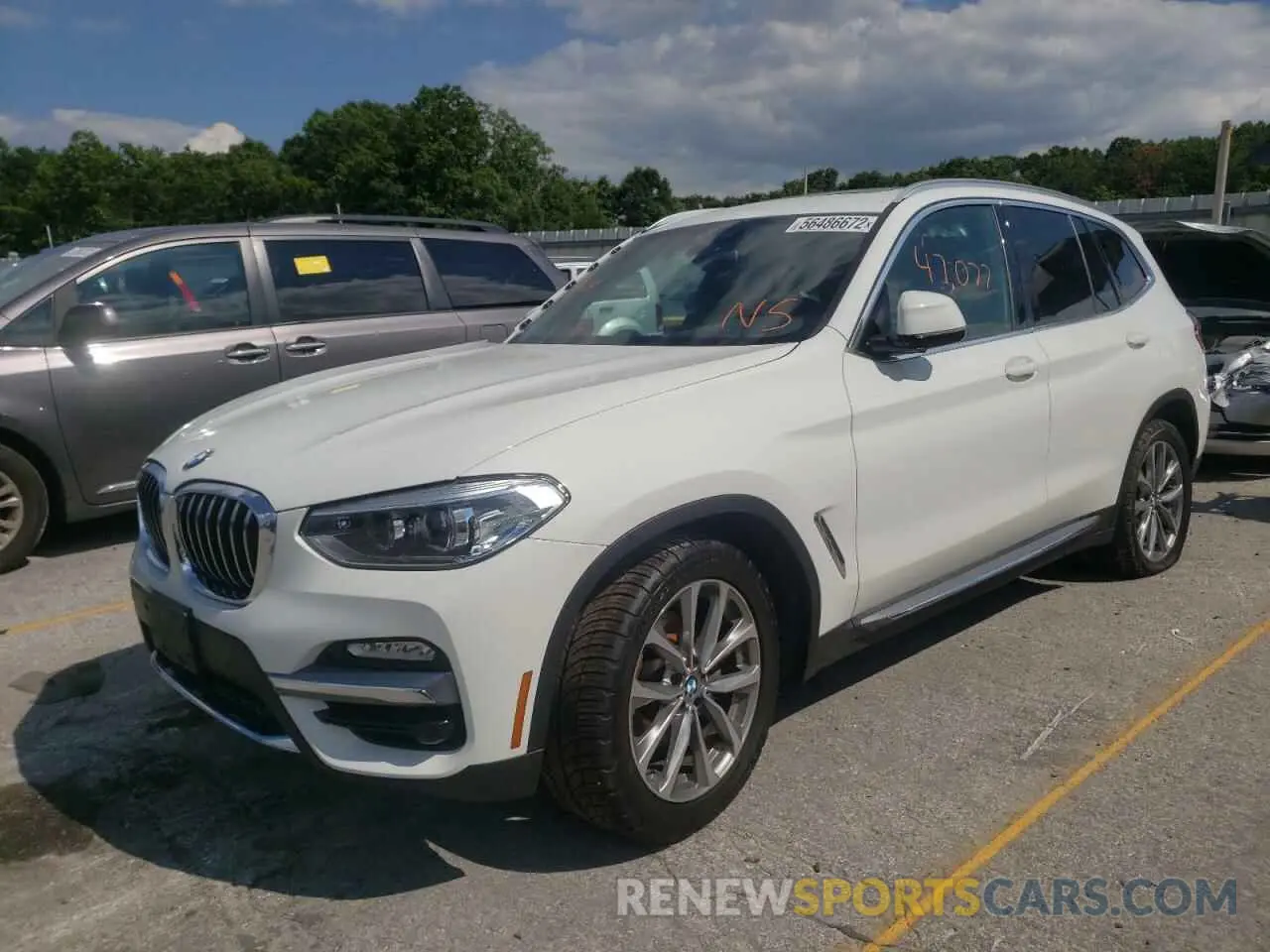 2 fotografías del automóvil dañado 5UXTR9C55KLD97707 BMW X3 2019