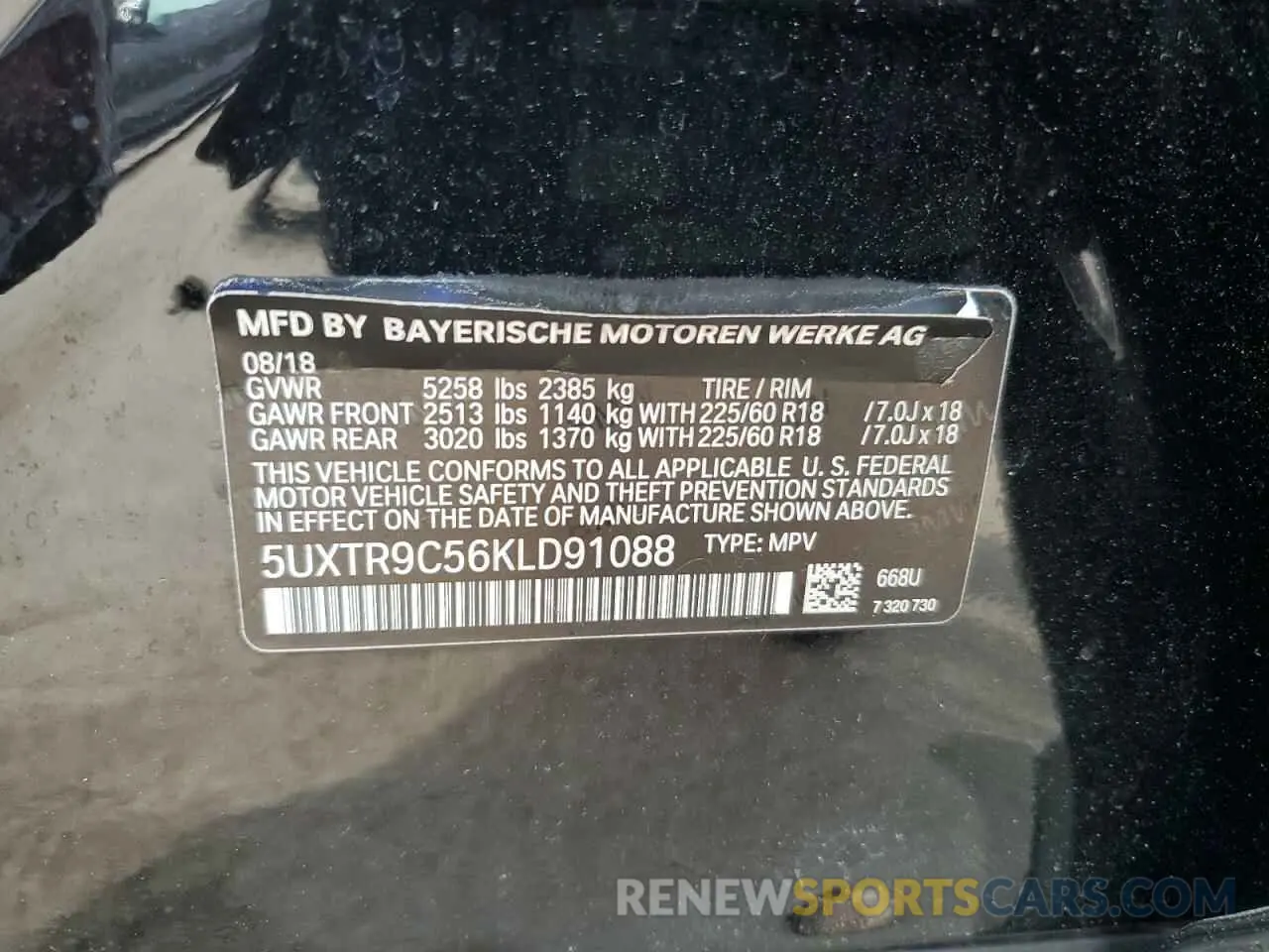 13 fotografías del automóvil dañado 5UXTR9C56KLD91088 BMW X3 2019