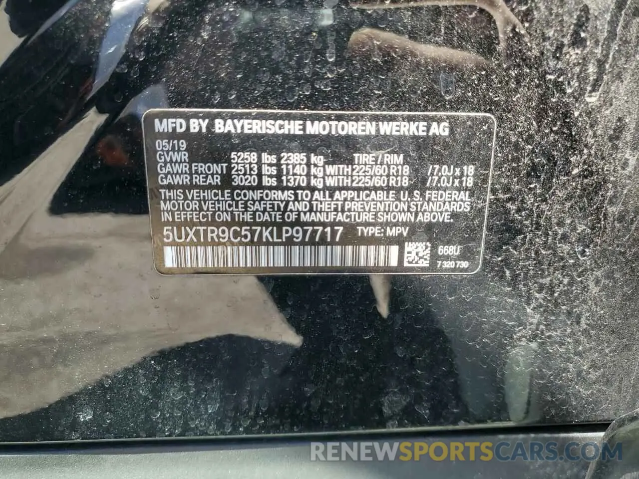 13 fotografías del automóvil dañado 5UXTR9C57KLP97717 BMW X3 2019