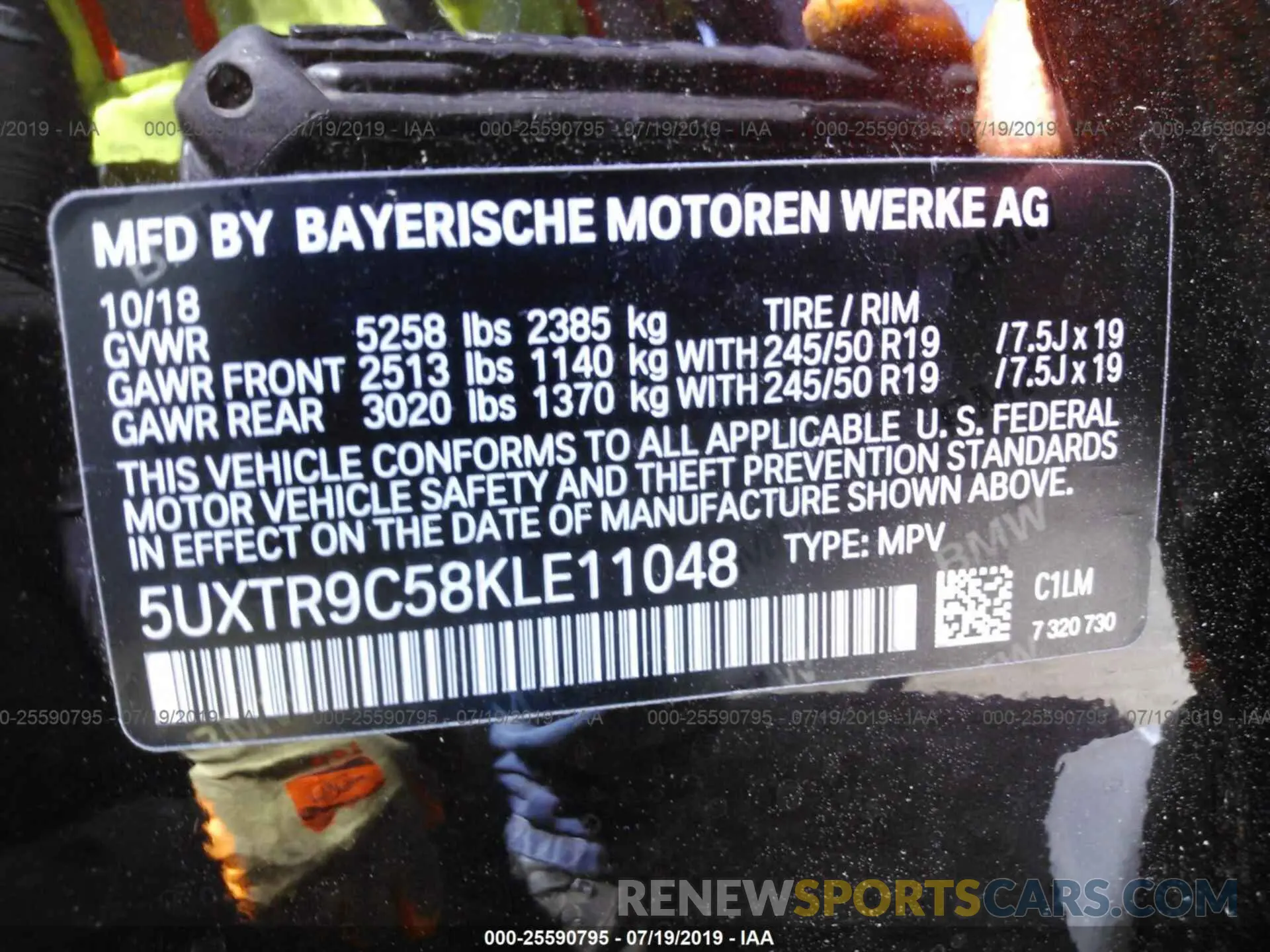 9 fotografías del automóvil dañado 5UXTR9C58KLE11048 BMW X3 2019