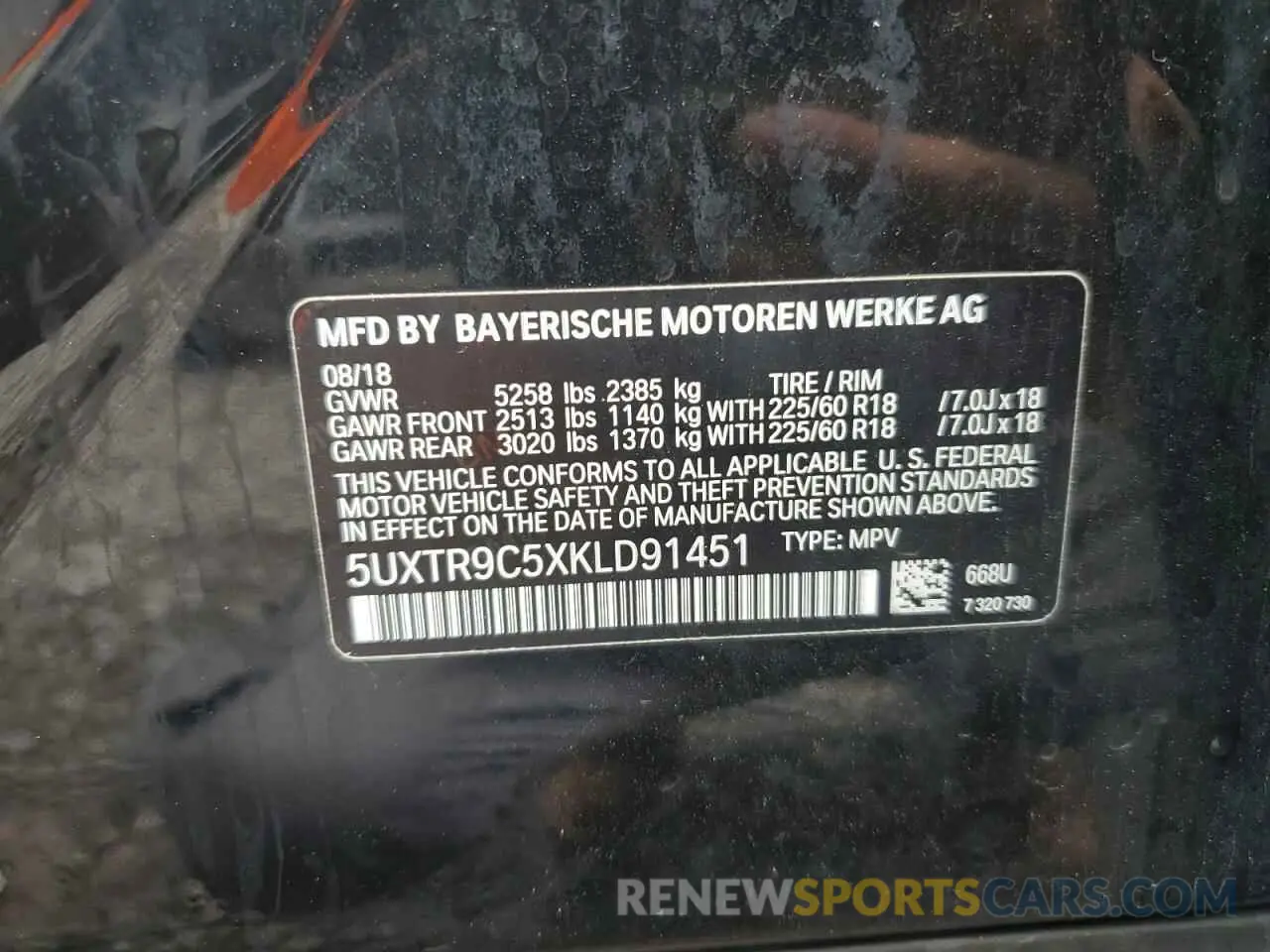 13 fotografías del automóvil dañado 5UXTR9C5XKLD91451 BMW X3 2019