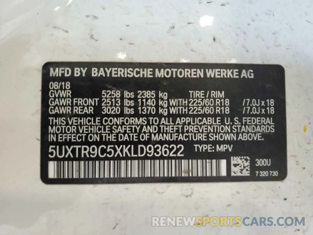 14 fotografías del automóvil dañado 5UXTR9C5XKLD93622 BMW X3 2019