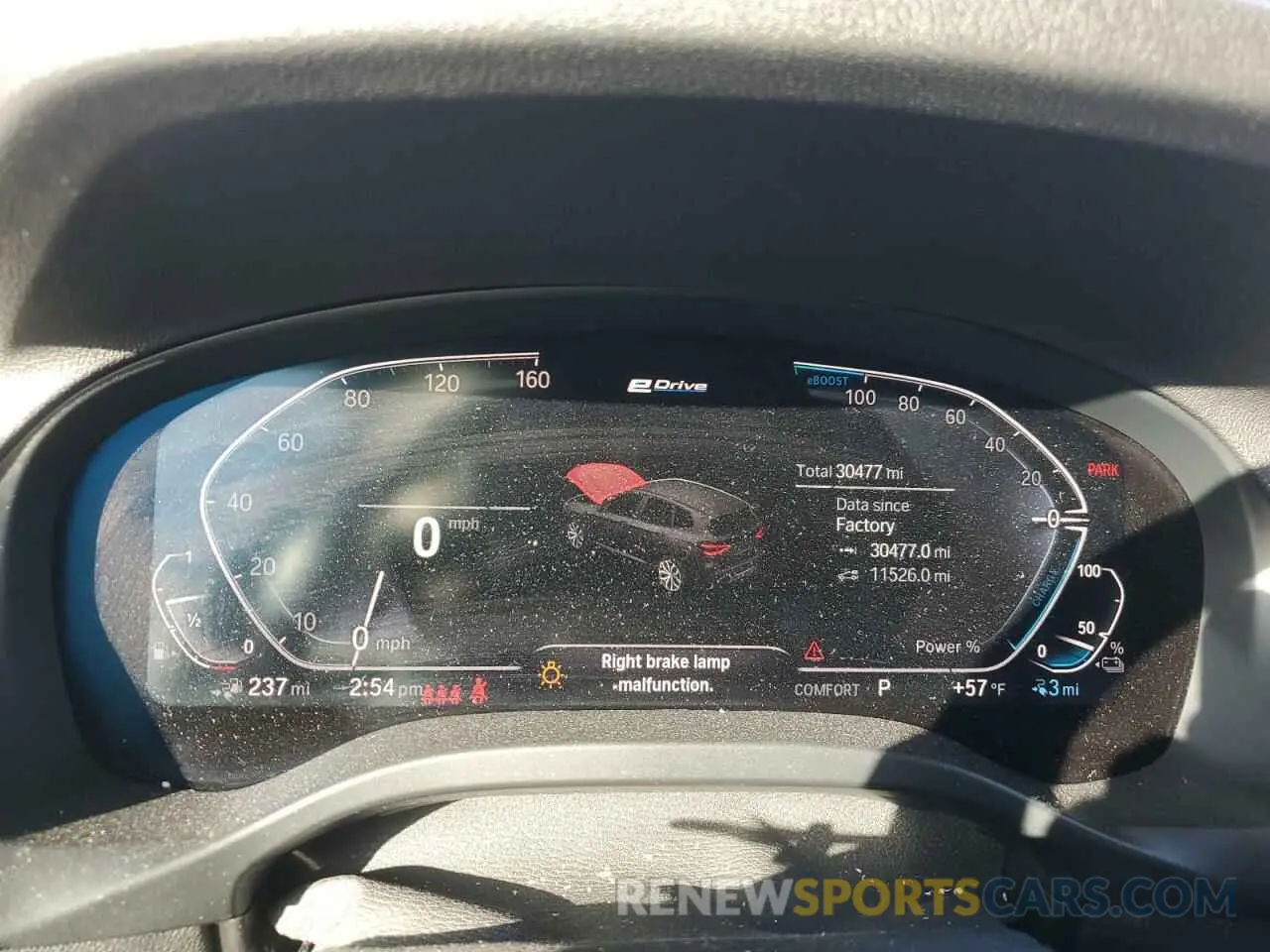 9 fotografías del automóvil dañado 5UXTS1C0XL9C26220 BMW X3 2020