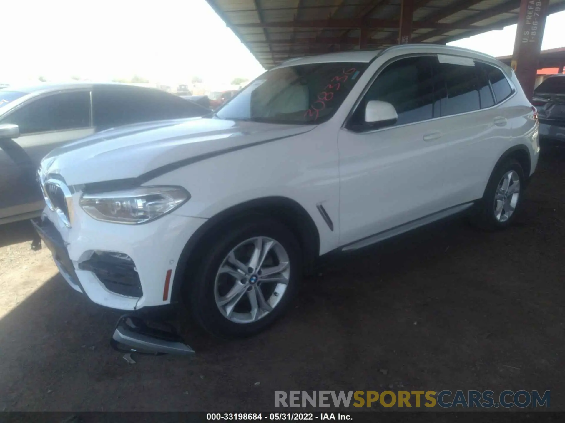 2 fotografías del automóvil dañado 5UXTY3C00L9B34138 BMW X3 2020