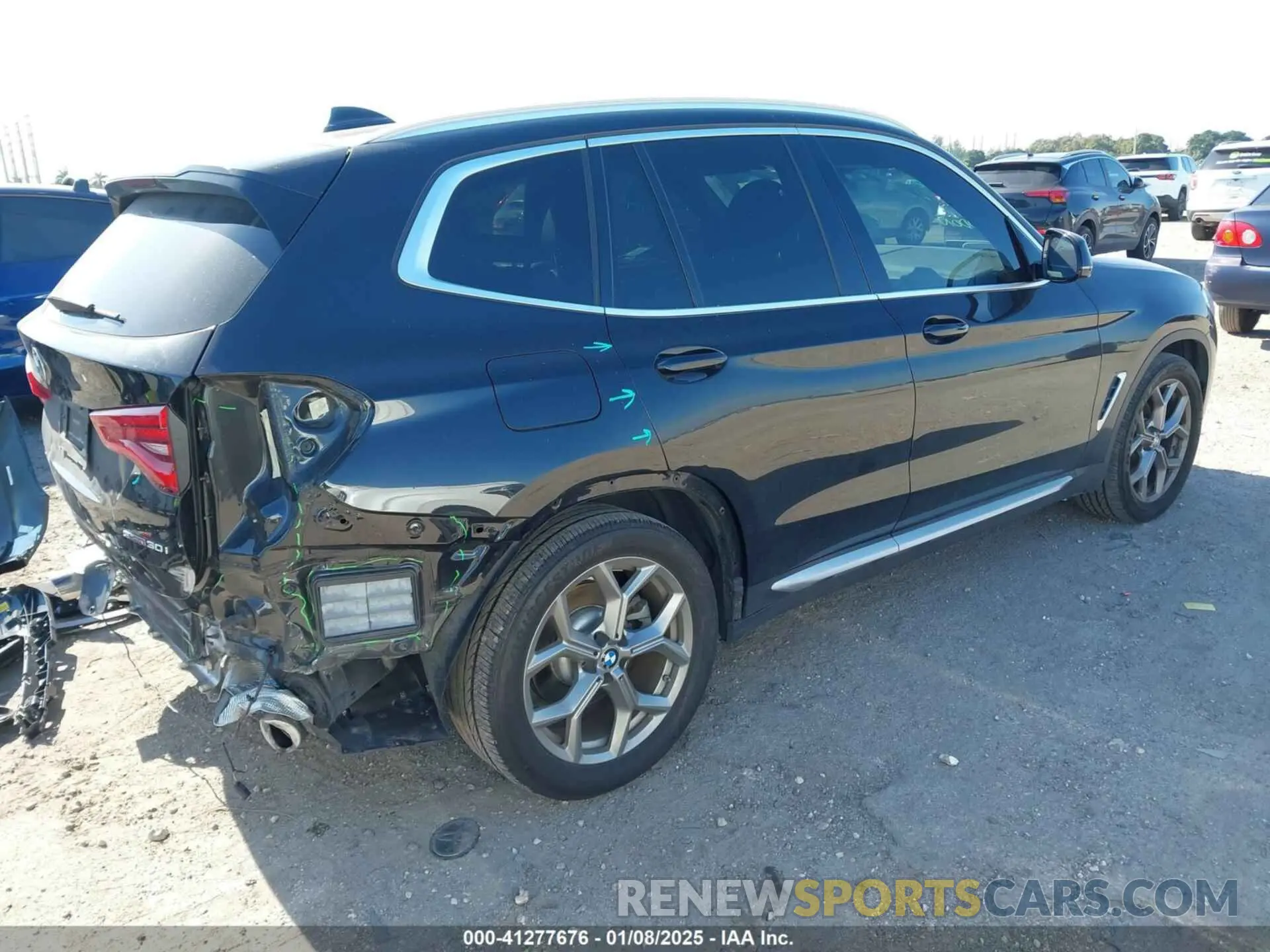 4 fotografías del automóvil dañado 5UXTY3C00L9D17247 BMW X3 2020