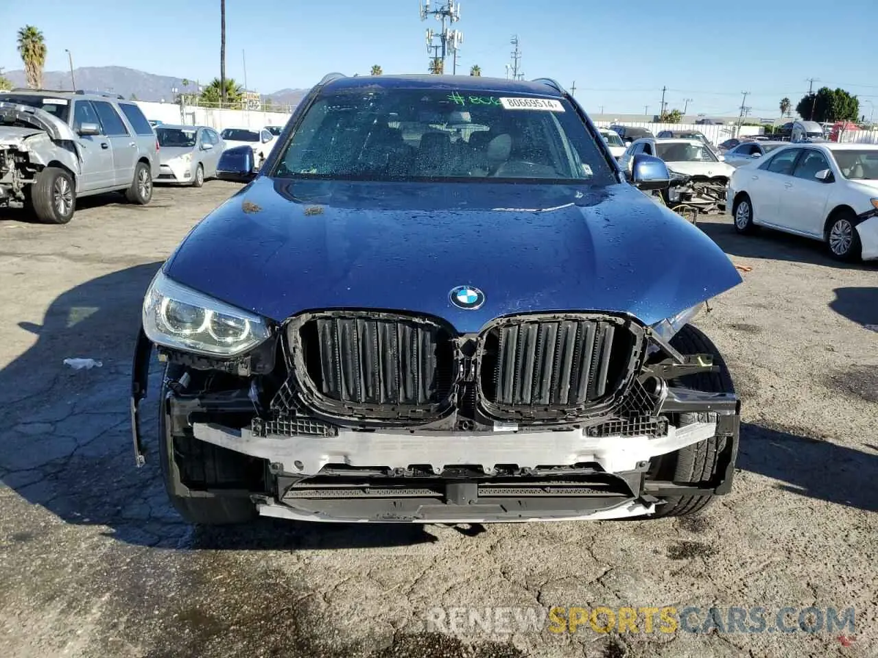 5 fotografías del automóvil dañado 5UXTY3C03L9B49233 BMW X3 2020
